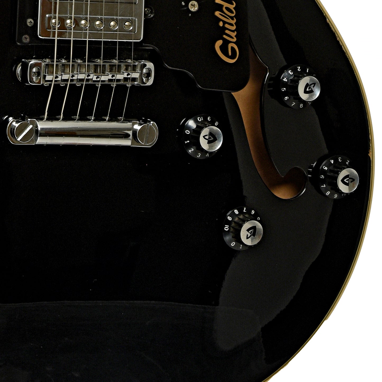 Bridge and controls of Guild SF4-BK Starfire Semi-Hollowbody Electric Guitar