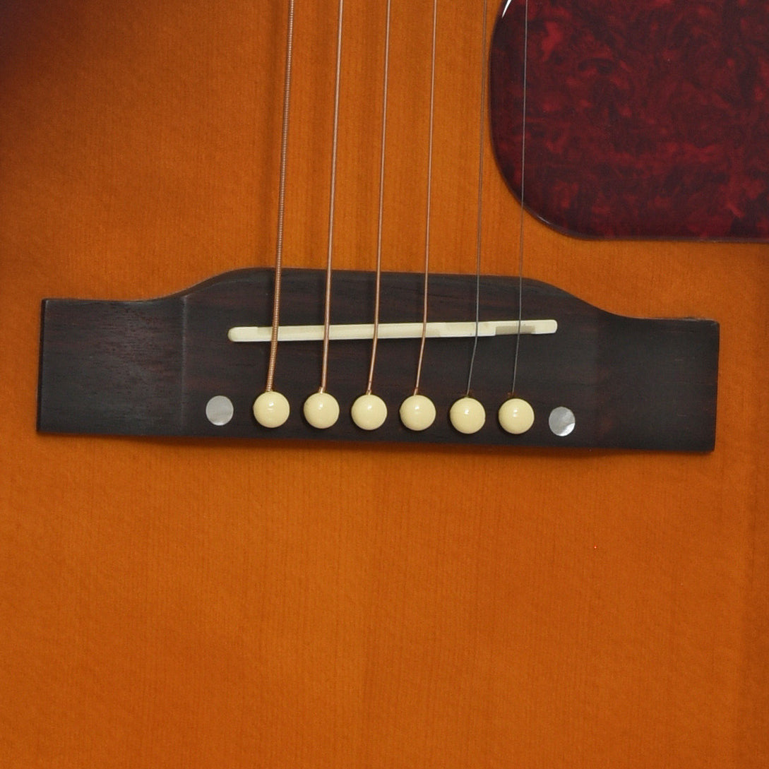 Bridge of Epiphone J-45 Standard Acoustic Guitar