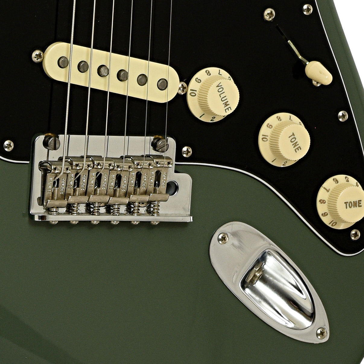 Bridge and controls of Fender American Professional Stratocaster Electric Guitar