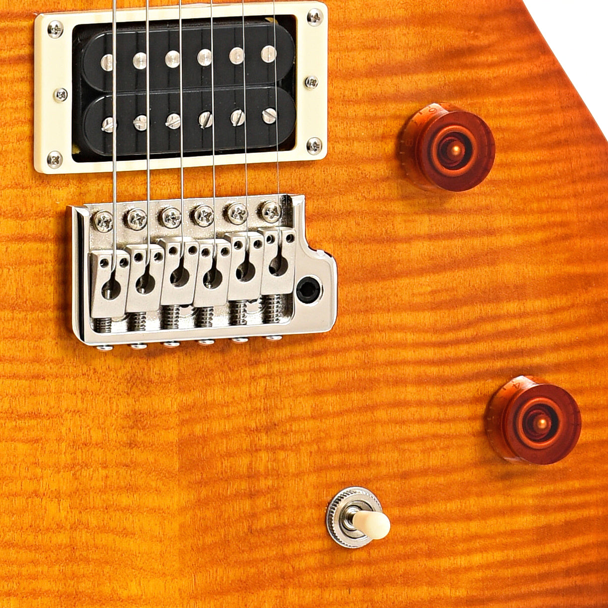 Bridge and controls of PRS SE CE24 Electric Guitar, Vintage Sunburst