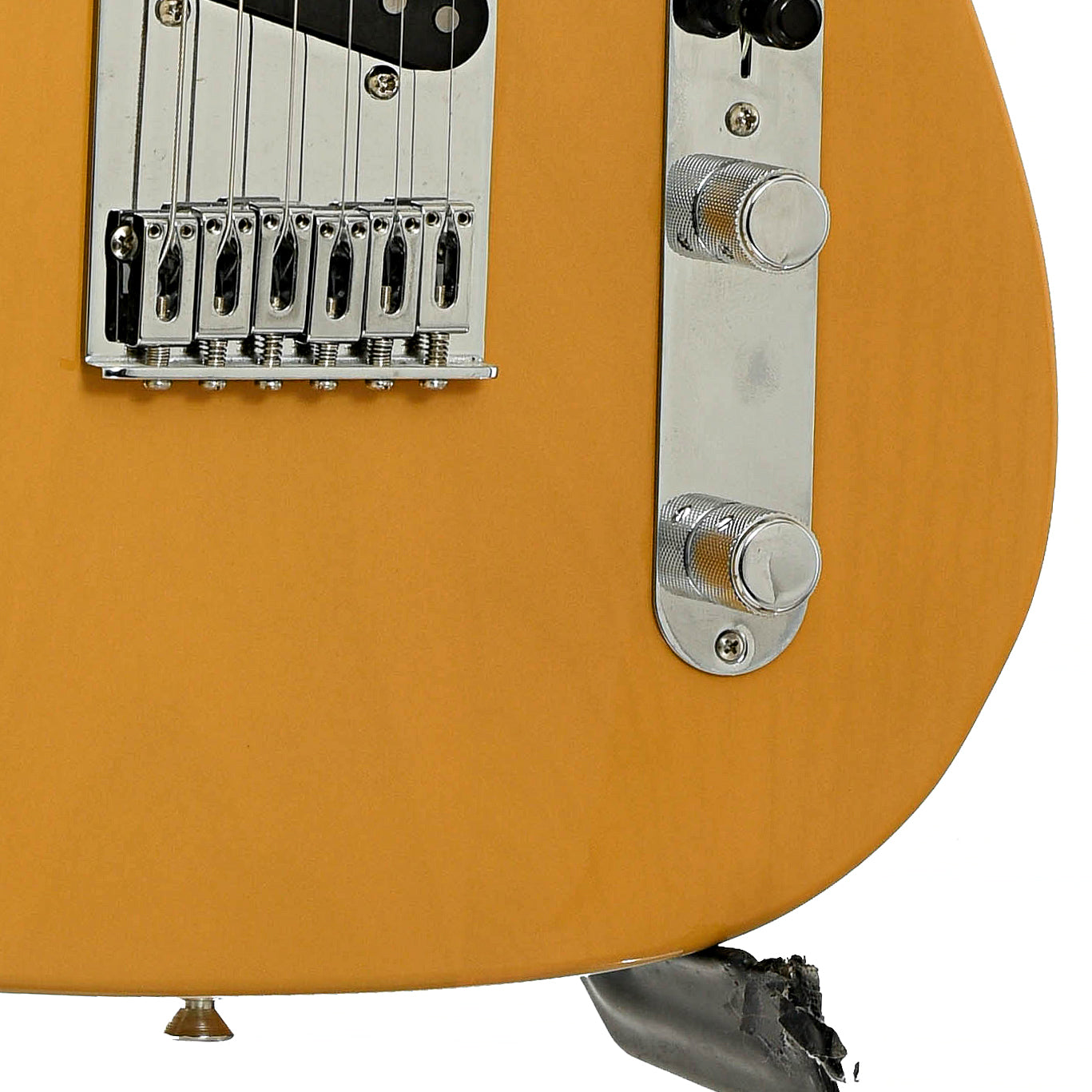 Bridge and controls of Fender Player Telecaster Electric Guitar
