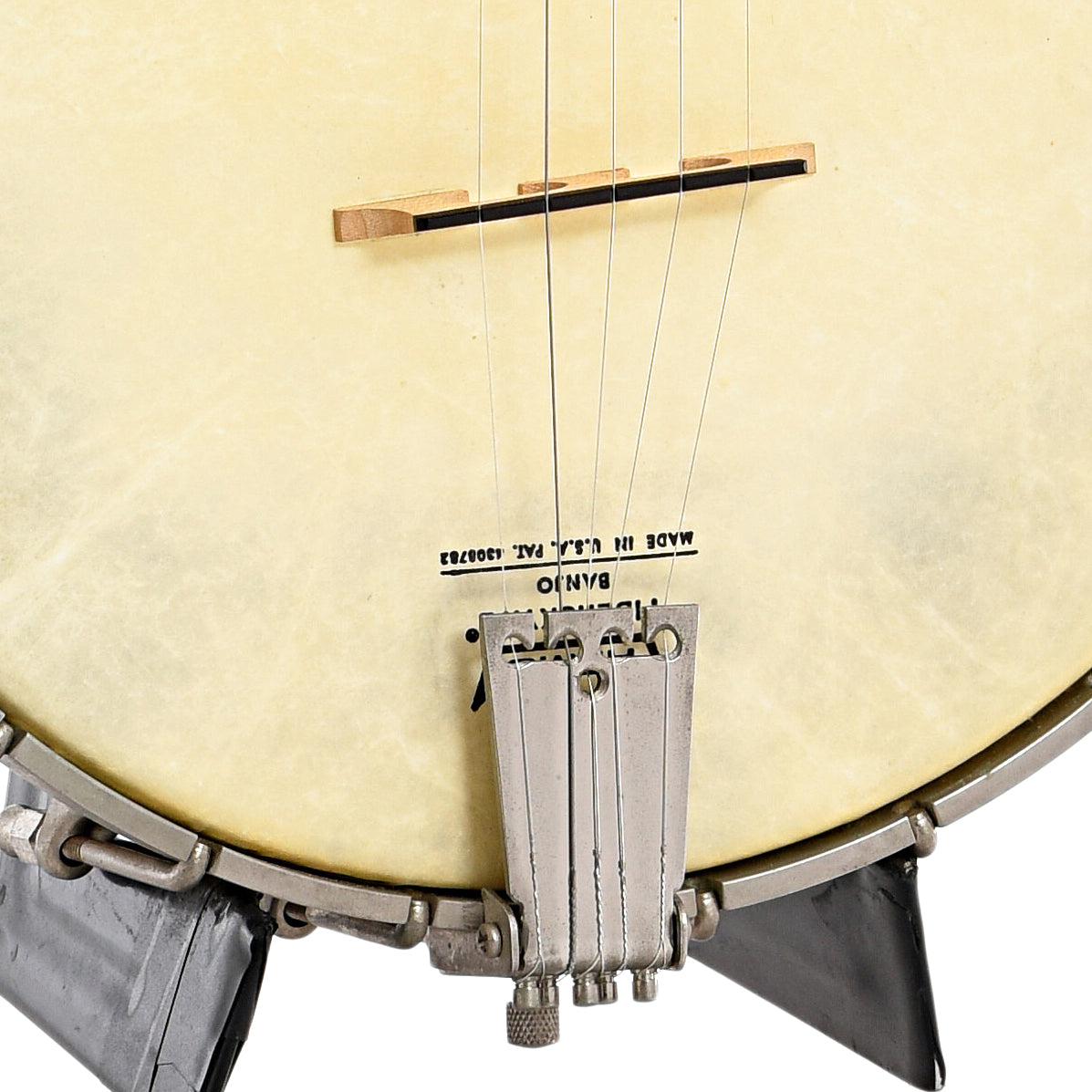 Tailpiece and bridge of Bart Reiter Professional Open Back Banjo (1996)