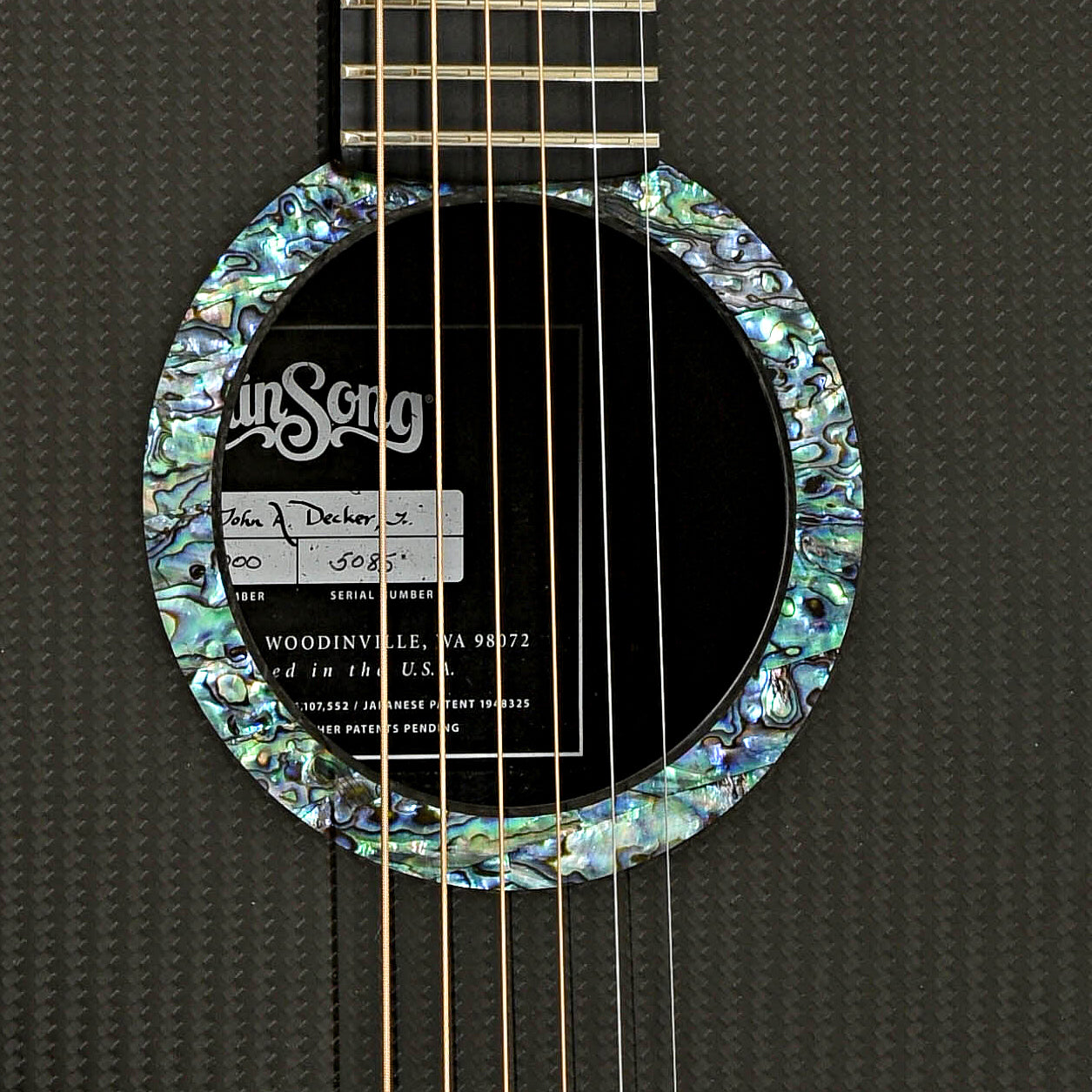 Soundhole of Rainsong JM1000 Jumbo Guitar 