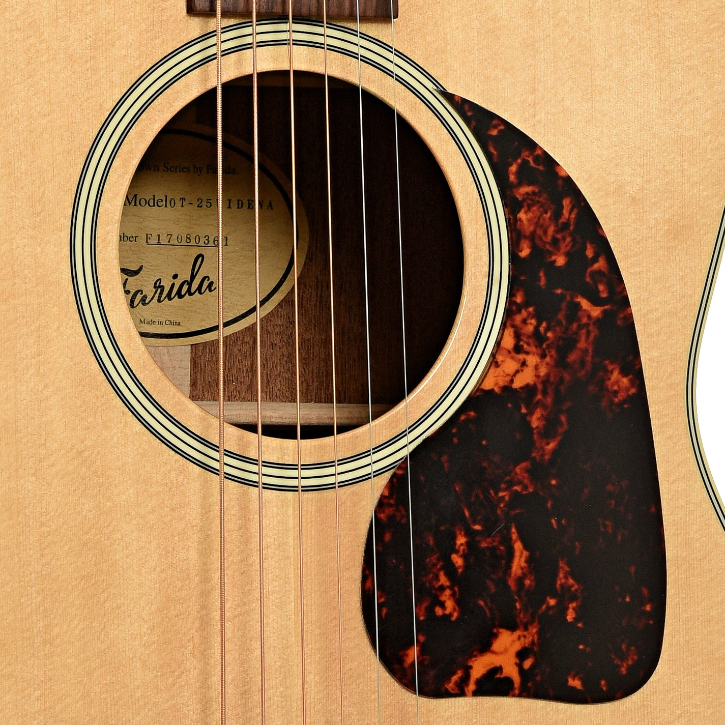 Soundhole of Farida Old Town Series OT-25 Wide NA Acoustic Guitar