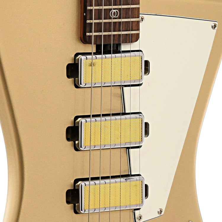 Pickups of Sterling by Music Man St. Vincent Goldie Electric Guitar, Cashmere