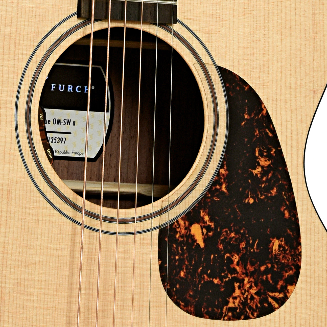 Soundhole of Furch Blue OM-SW EAS Acoustic-Electric Guitar