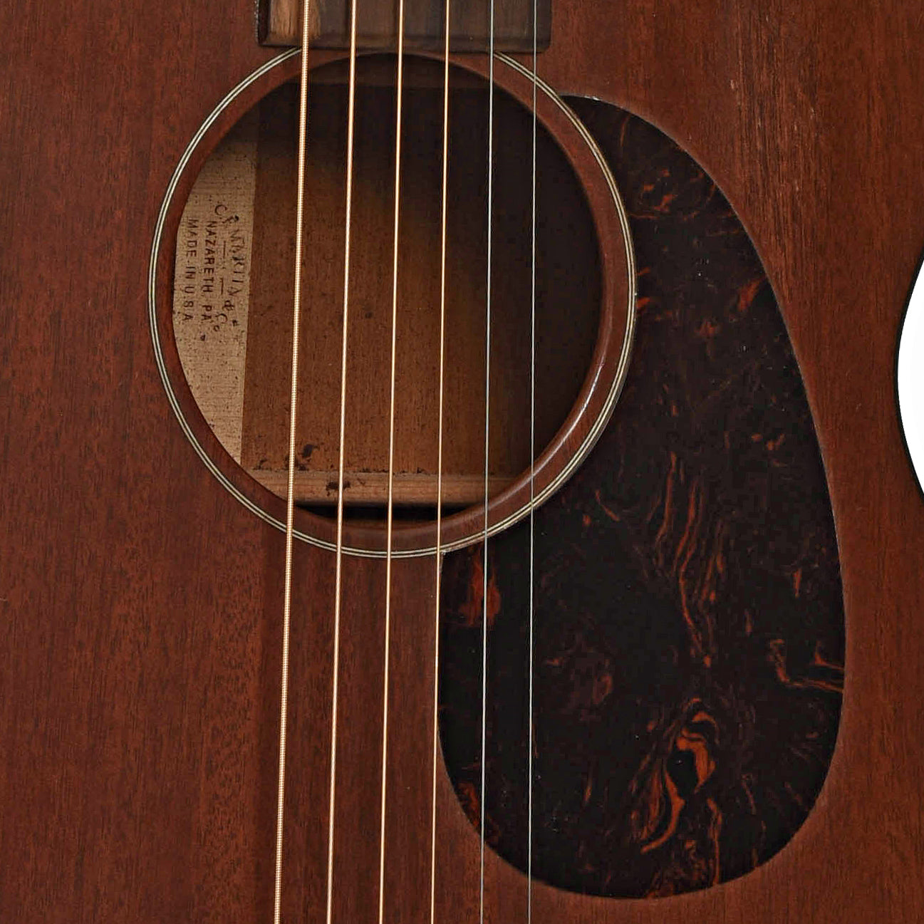 Soundhole of Martin 00-15M Custom Acoustic Guitar 