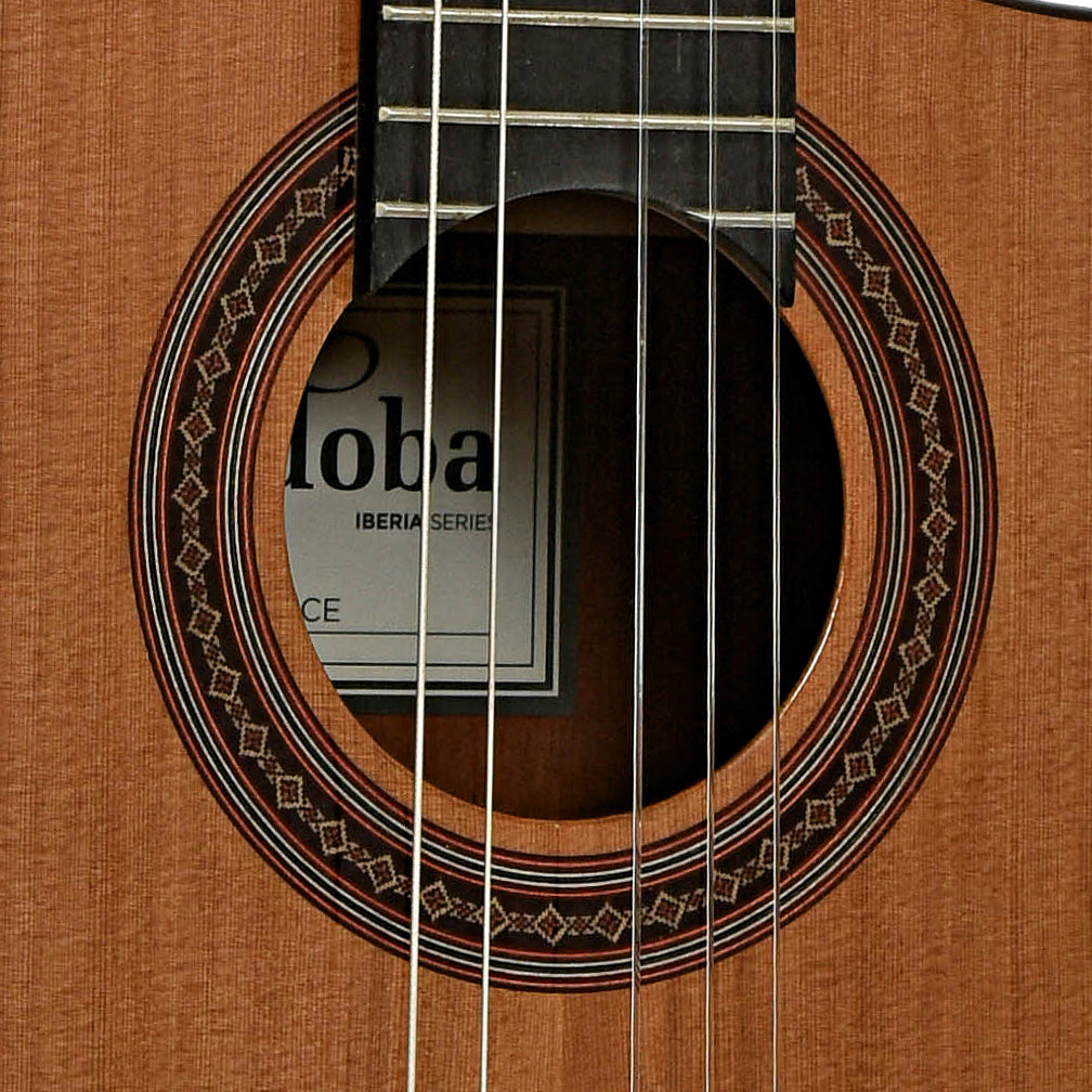 Soundhole of Cordoba C5-CE Classical Guitar