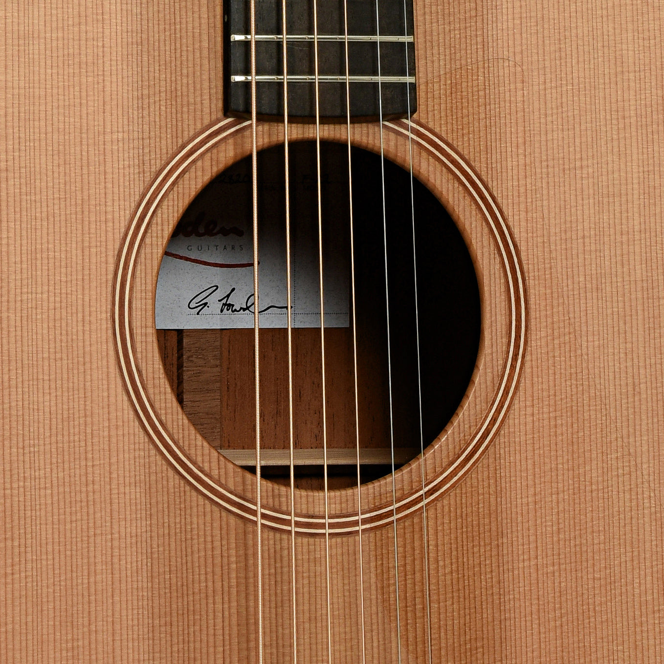 Soundhole of Lowden F-22 Small Jumbo Acoustic Guitar