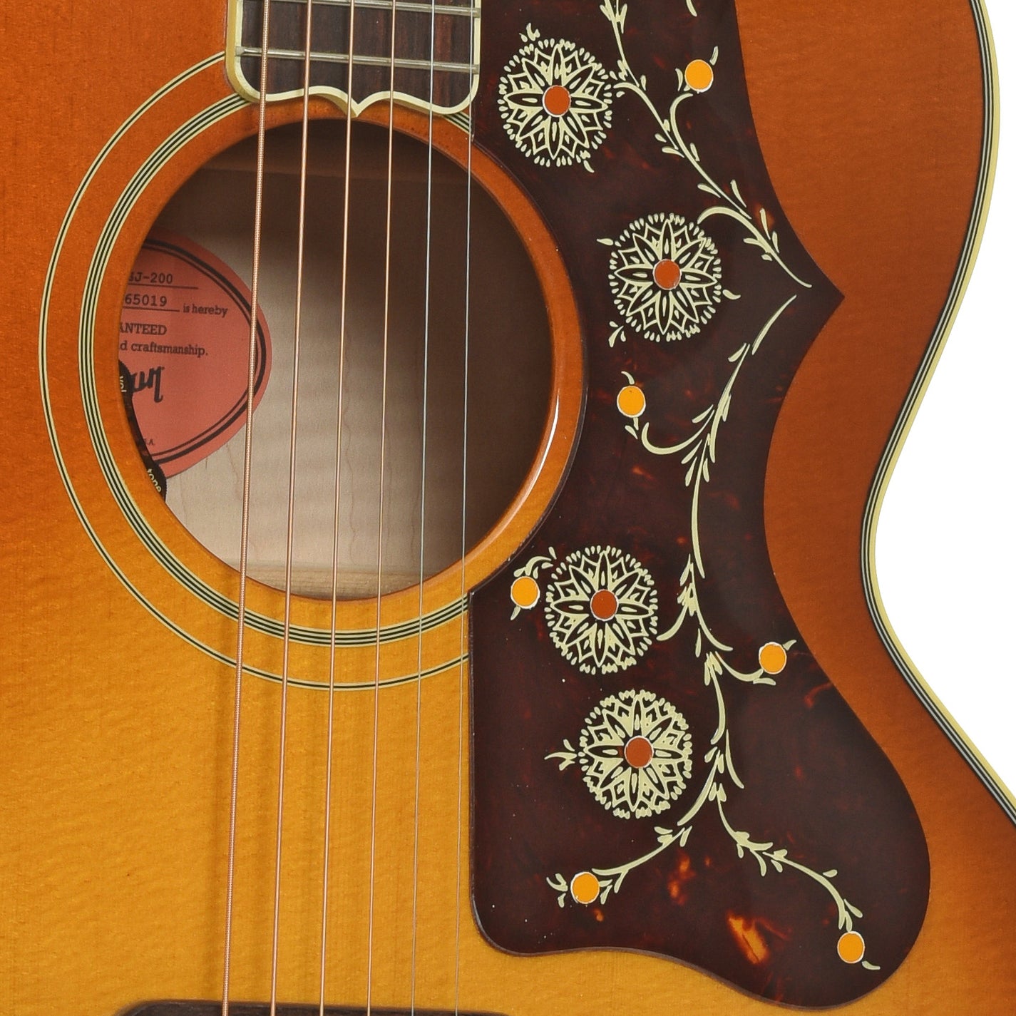 Soundhole of Gibson SJ-200 60s Original Acoustic Guitar