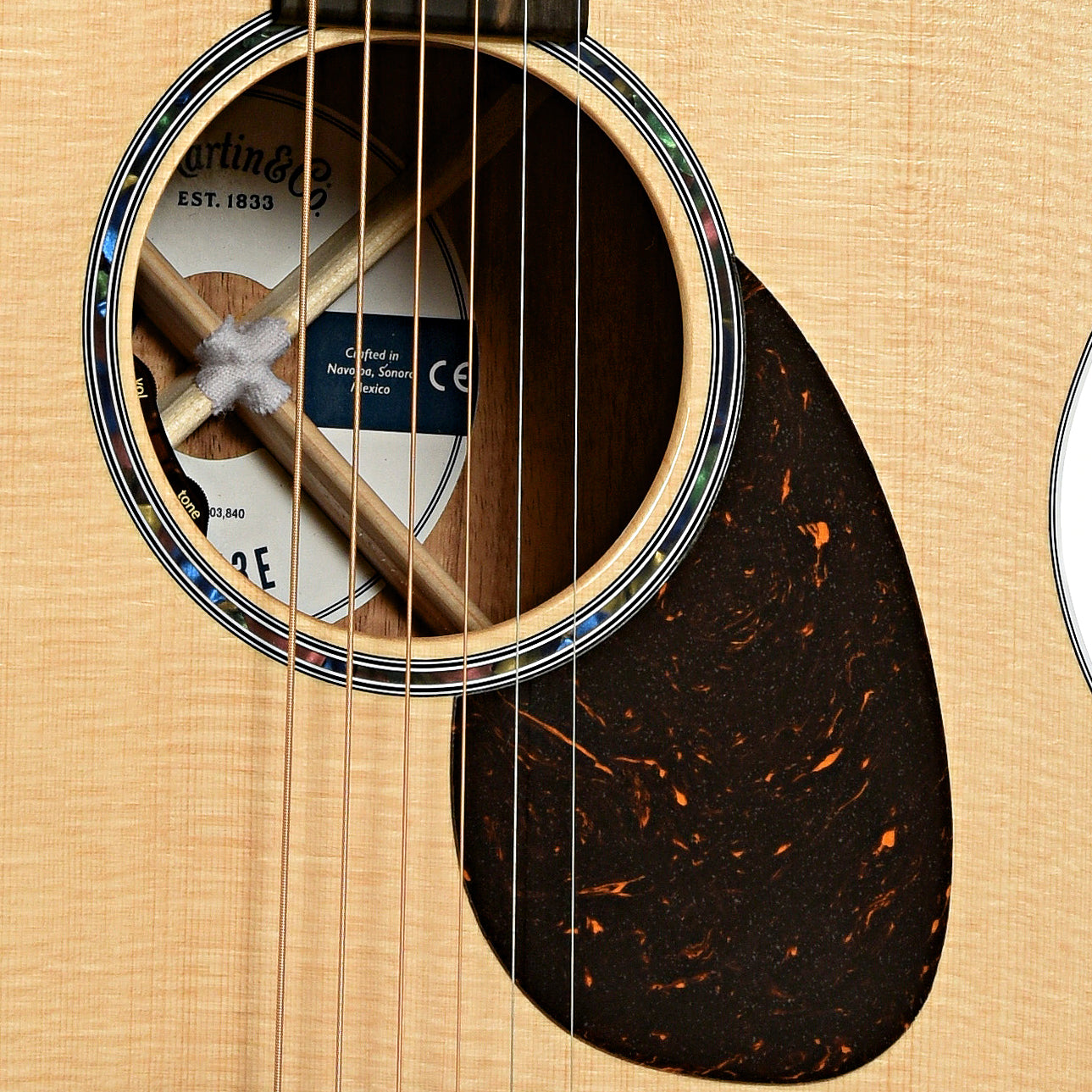 Soundhole of Martin SC-13E Modern Guitar