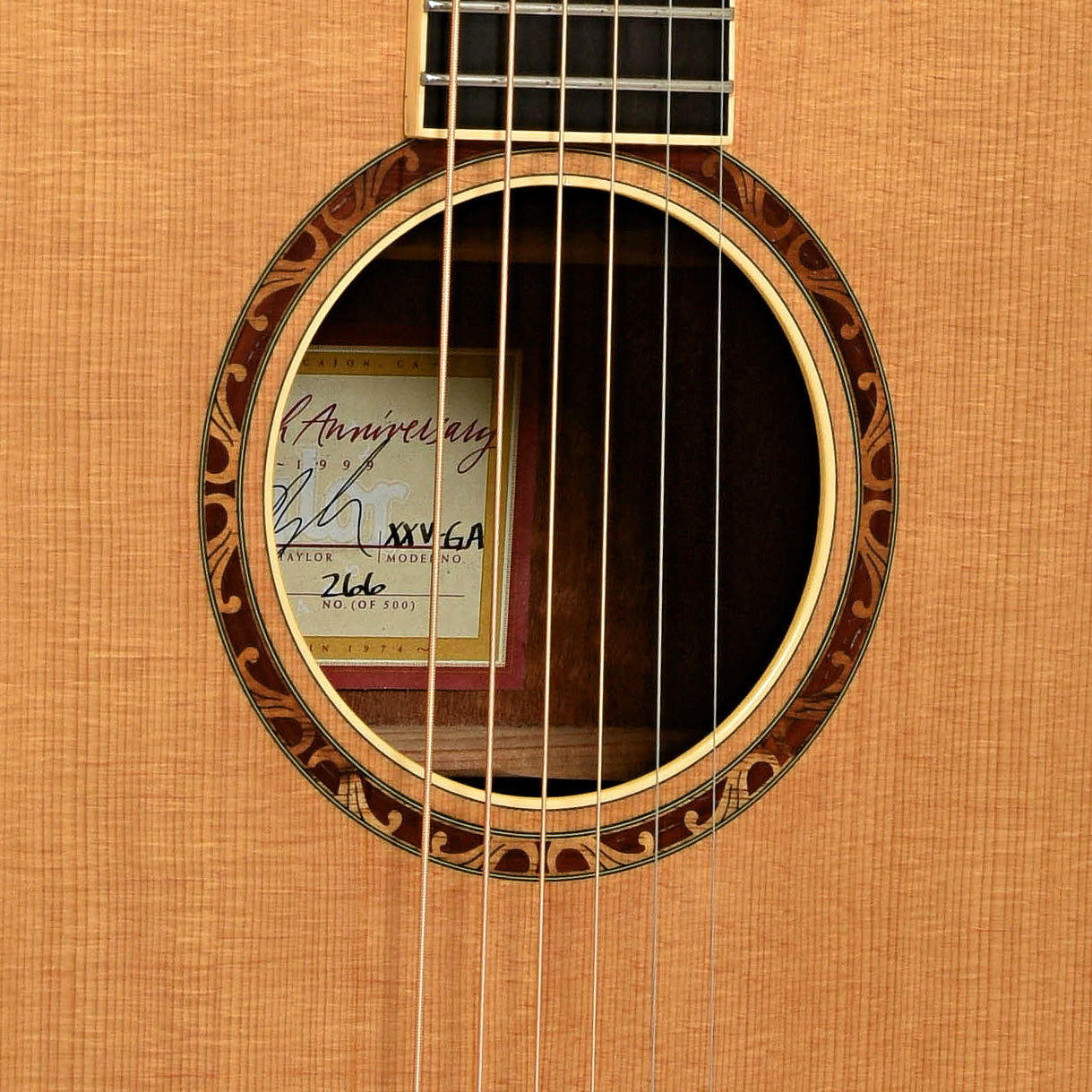 Soundhole of Taylor XXV-GA 25th Anniversary