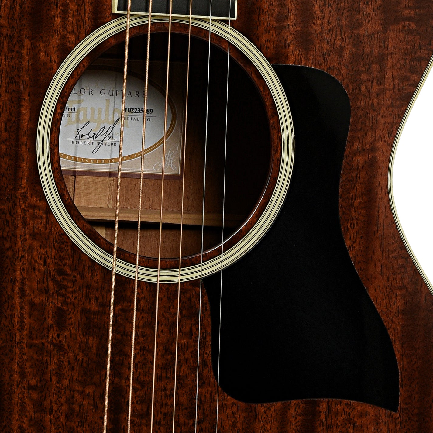 Soundhole of Taylor 522e 12-Fret Acoustic-Electric Guitar
