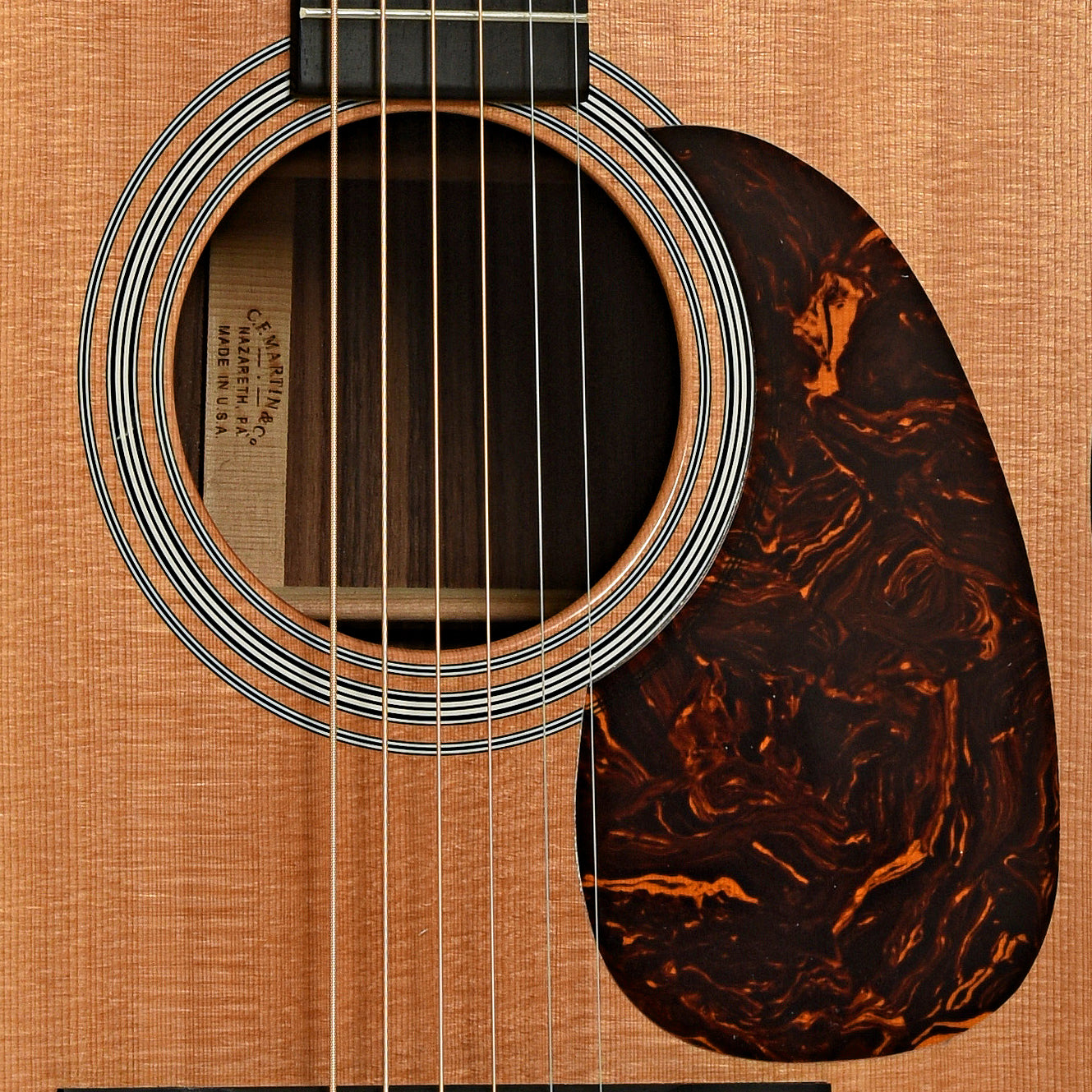Soundhole of Martin HD-28 Acoustic Guitar