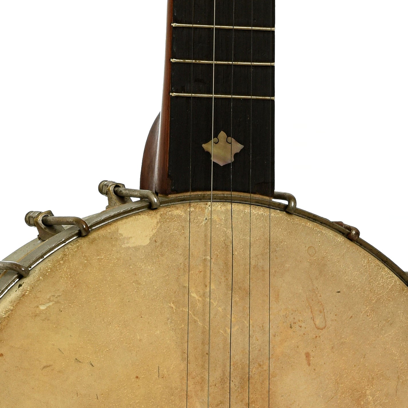 Front neck joint of Geo. C. Dobson Victor Gem Openback Banjo 