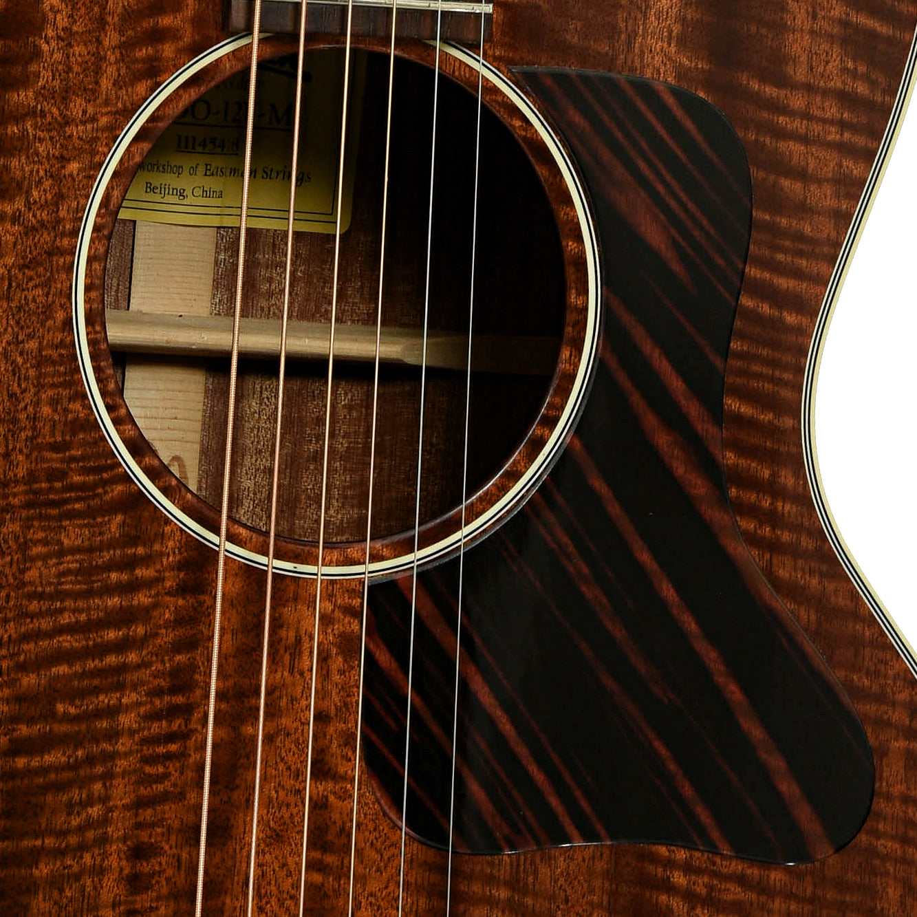 Soundhole of Eastman E10 OO-12F-M Acoustic Guitar 