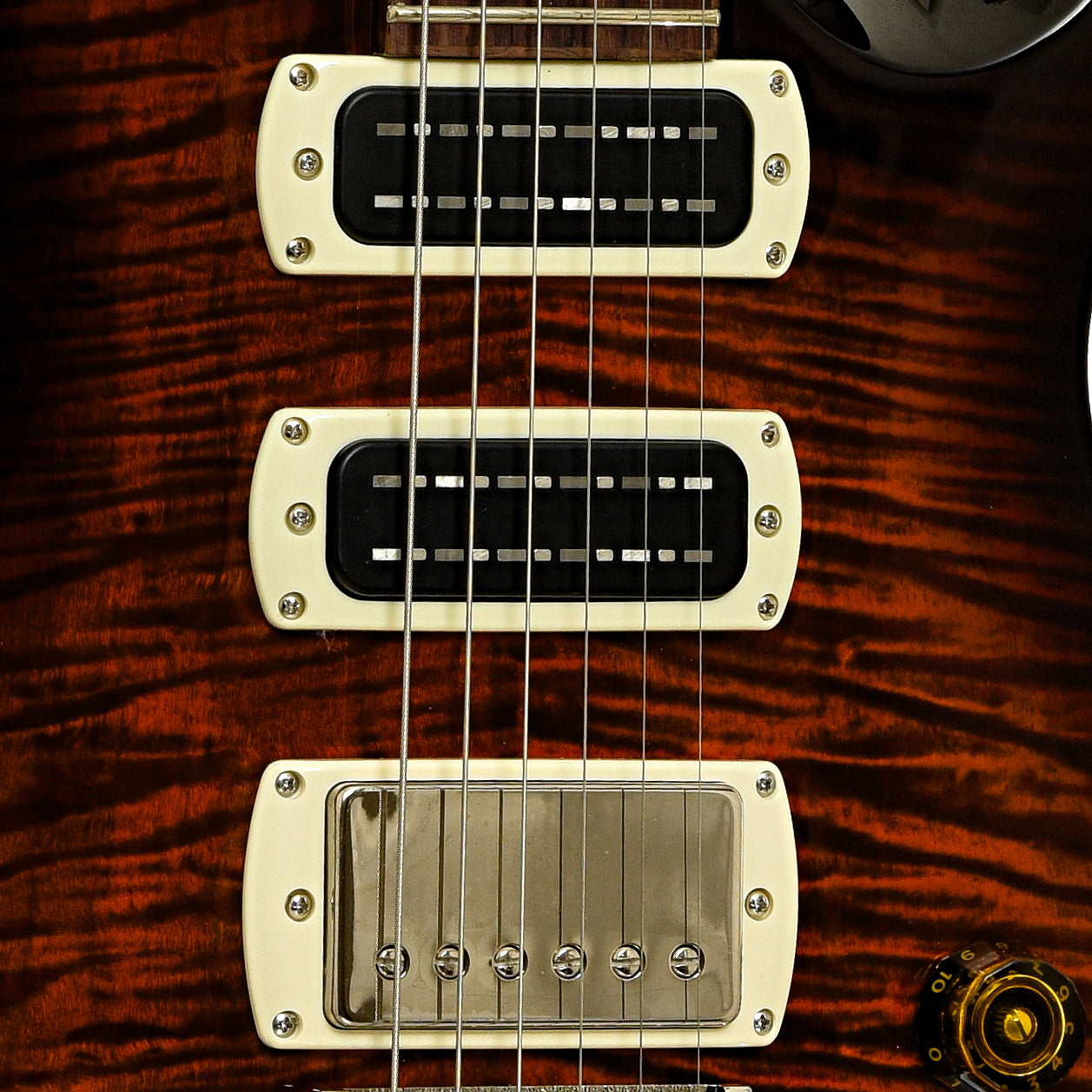 Pickups of PRS SE Studio Electric Guitar Orange Tiger Smokeburst