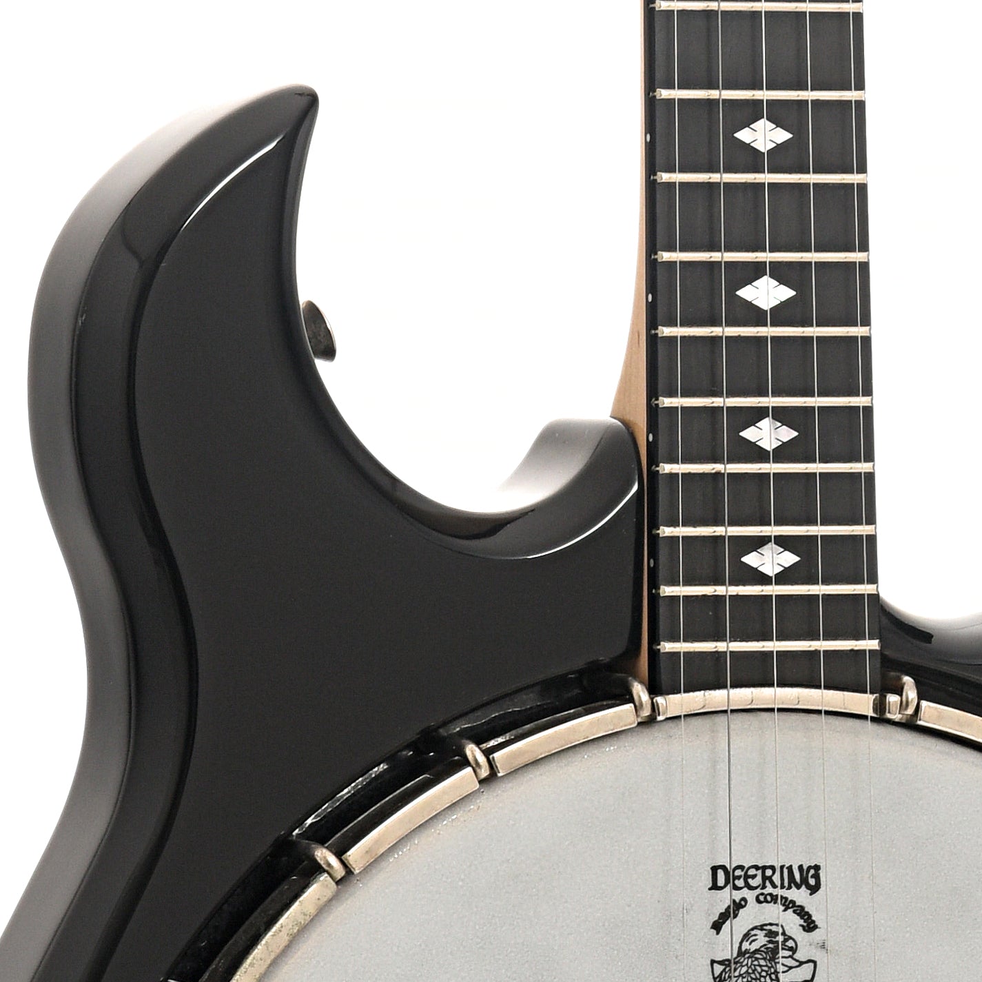 Front body and neck join of Deering Crossfire Electric Banjo