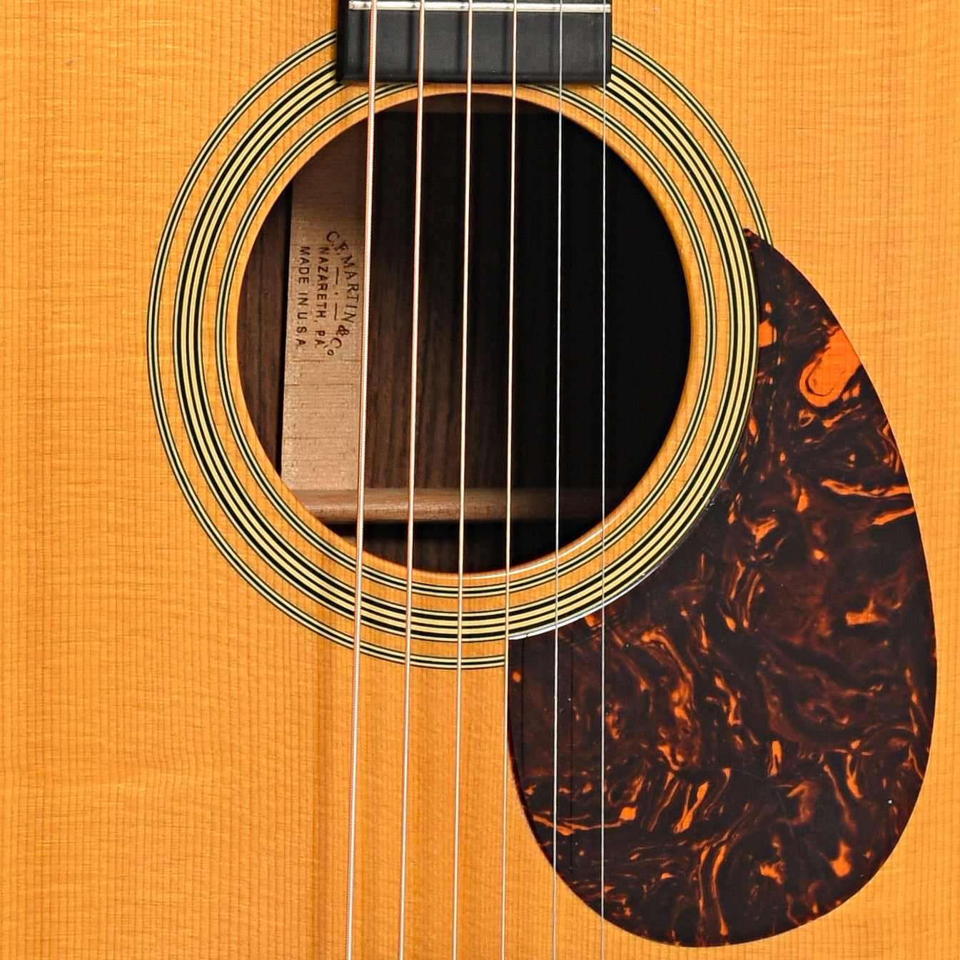 Sound hole of 2014 Martin OM-21 Acoustic 