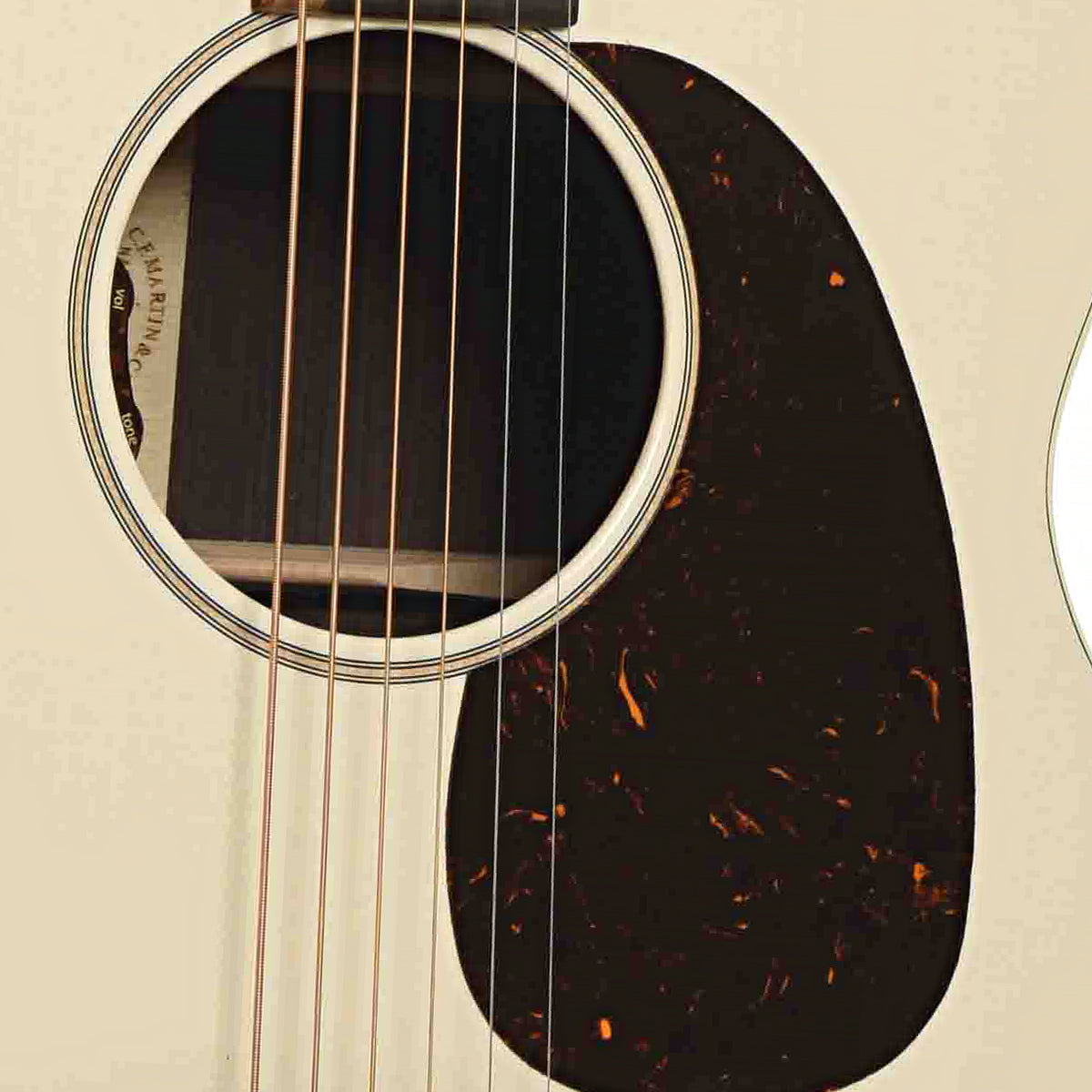 Soundhole of Martin J-16E Acoustic Guitar & Gigbag, Cream