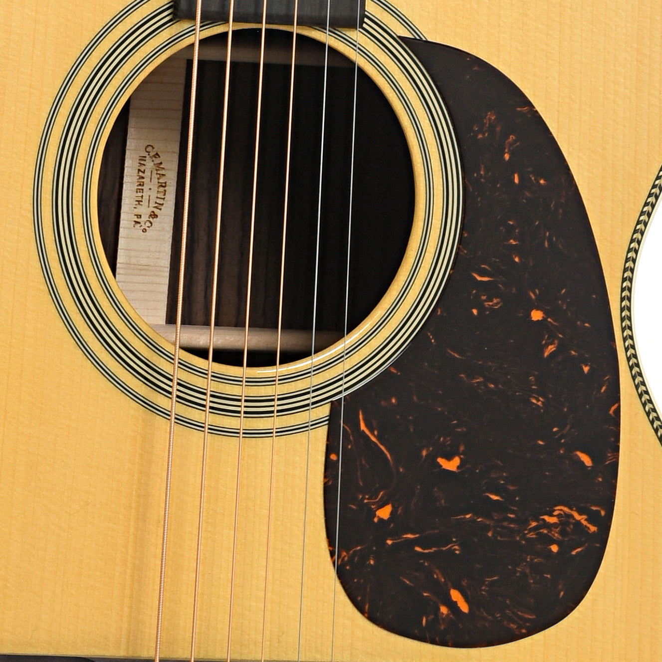 Soundhole for Martin Custom Herringbone 28-Style 000 Guitar & Case, Thinner Adirondack Top