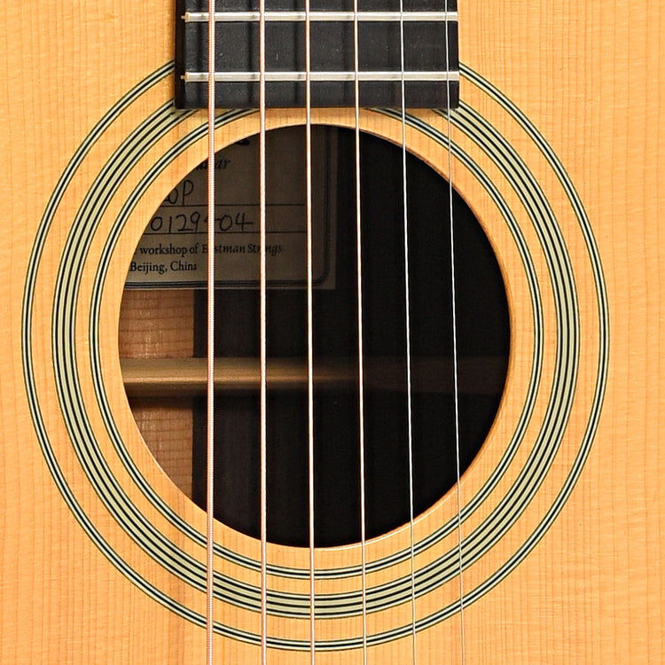 Sound hole of Eastman E20P Acoustic Guitar