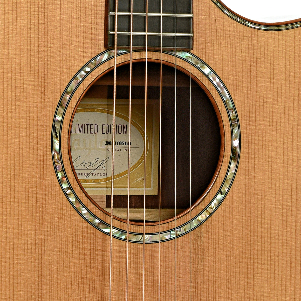 Soundhole of Taylor GA Cocobolo Fall Limited Edition Acoustic-Electric Guitar 