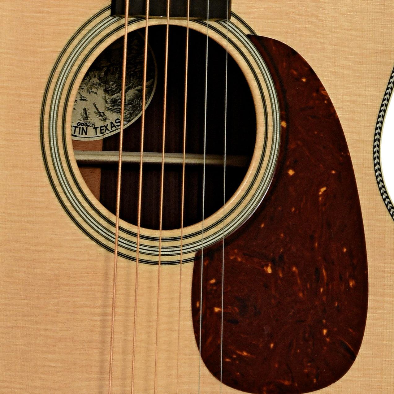 Soundhole of Collings 0002H 12-Fret Acoustic Guitar