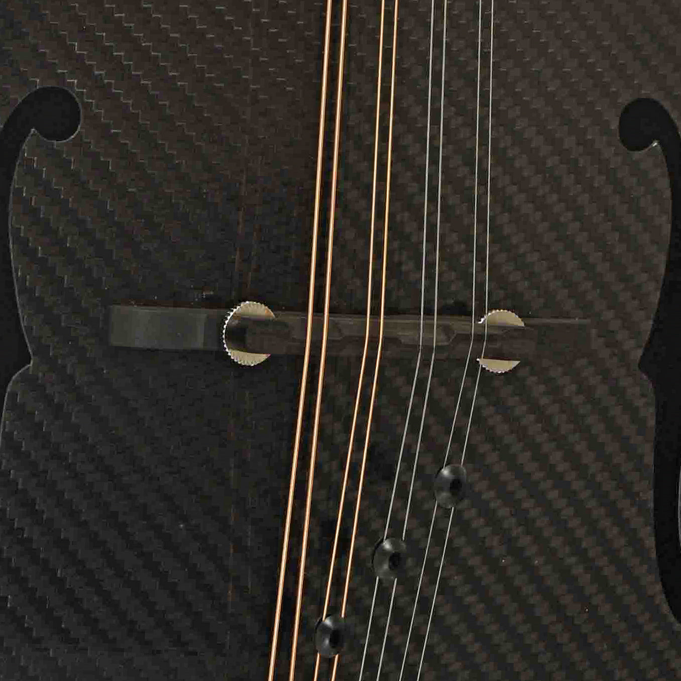 Bridge of KLOS Carbon Fiber F-Style Mandolin with Active EQ