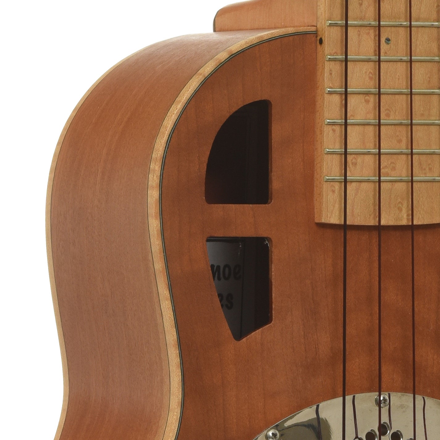 Soundhole of Mya-Moe Cutaway Classic Tenor Resonator Ukulele 
