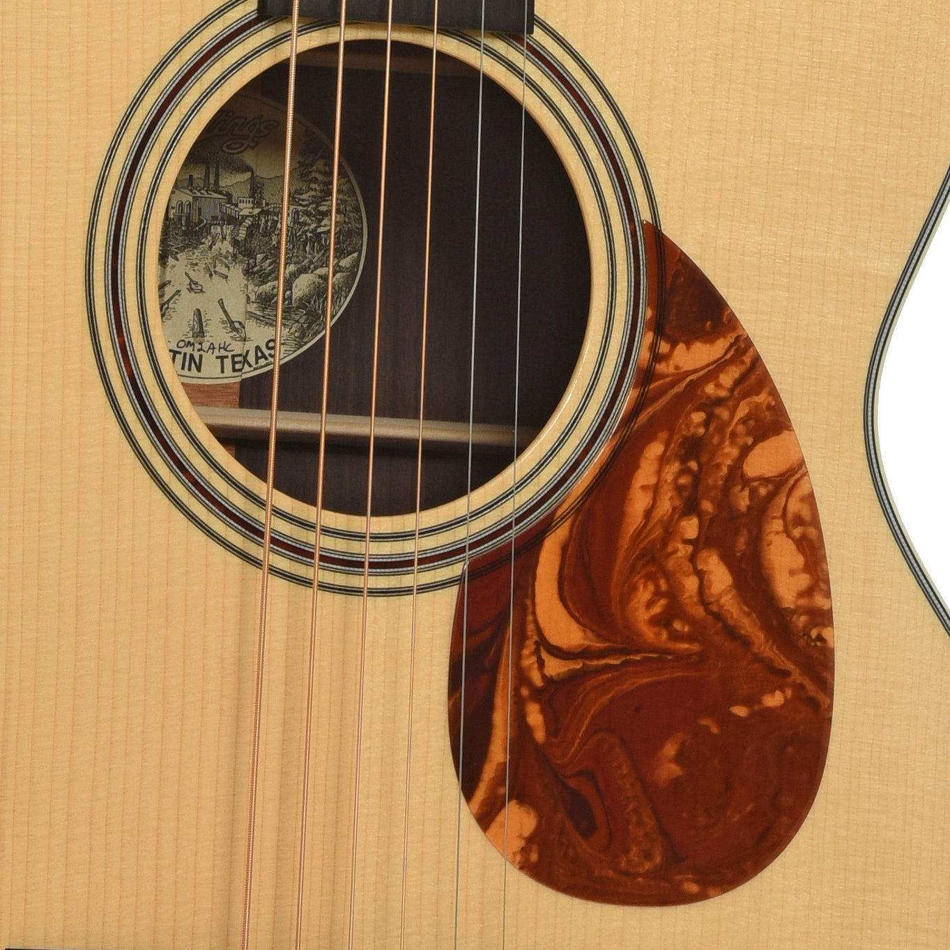 Soundhole of Collings Hill Country OM2 A HC Acoustic Guitar