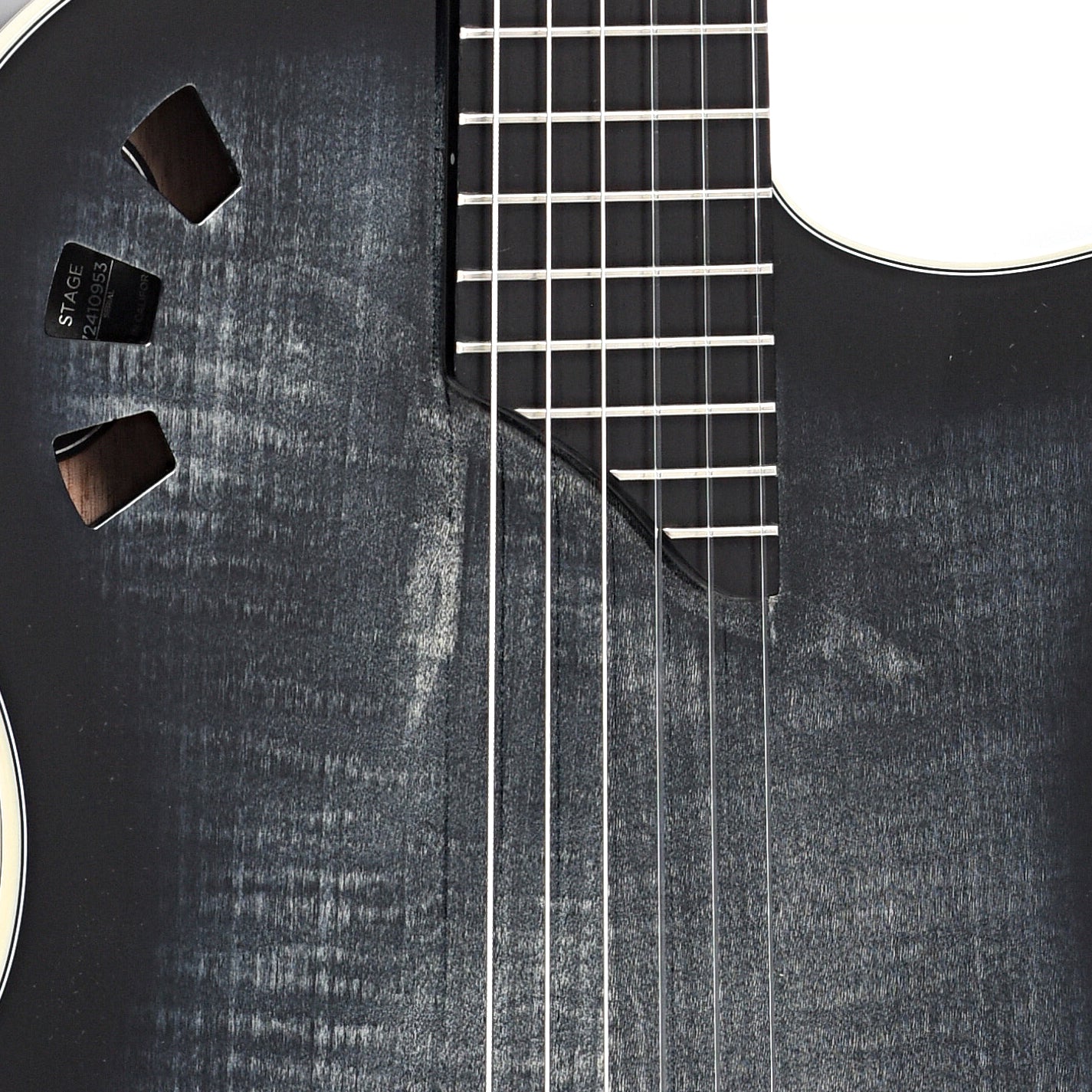 Sound holes of Cordoba Stage Black Burst Guitar
