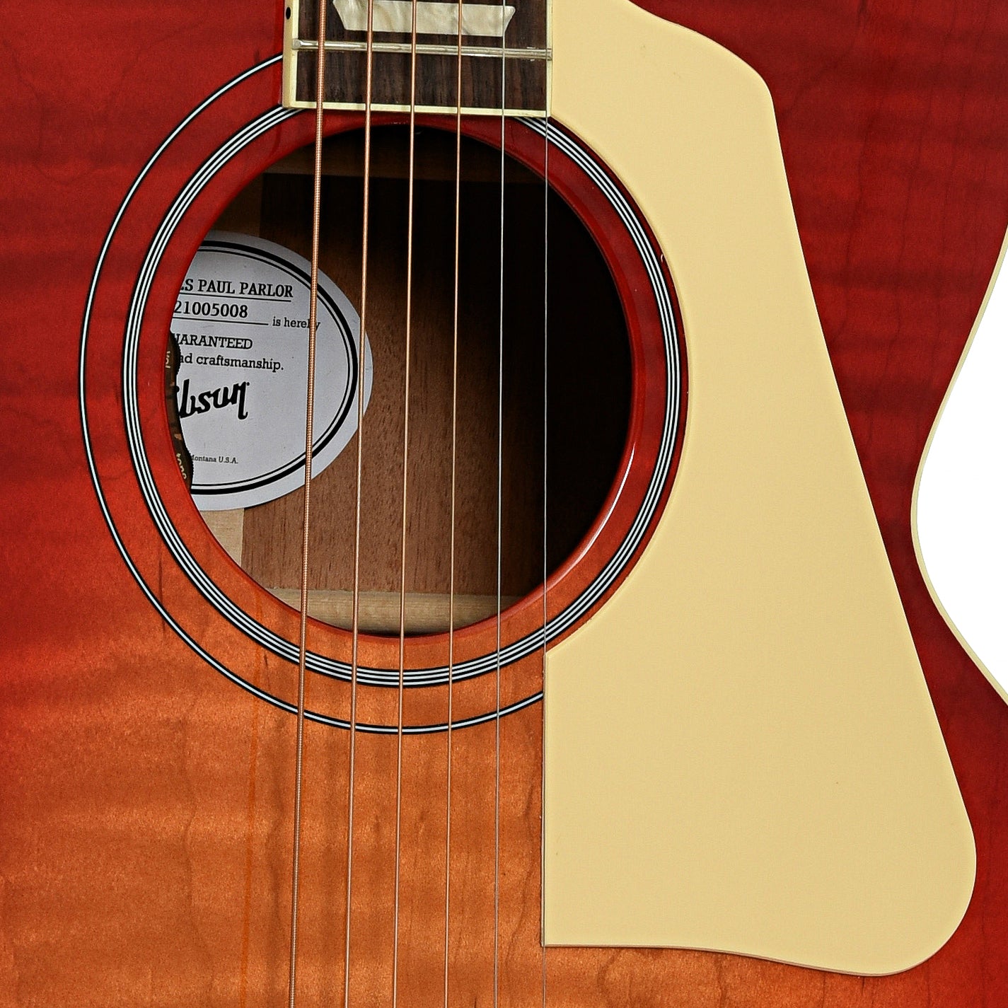 Soundhole of Gibson Les Paul Parlor Acoustic-Electric Guitar  