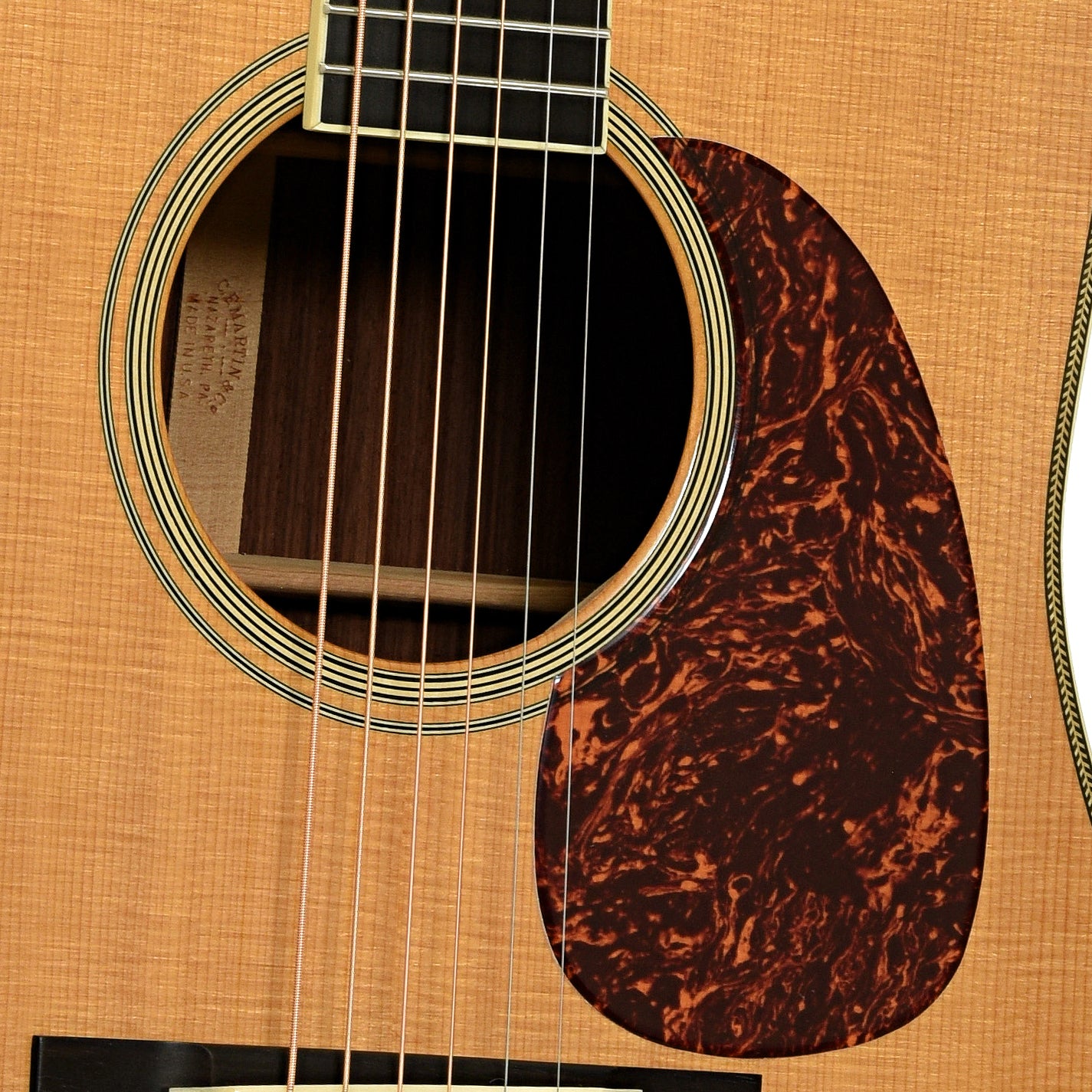 Soundhole of Martin HD-28LSV Acoustic Guitar