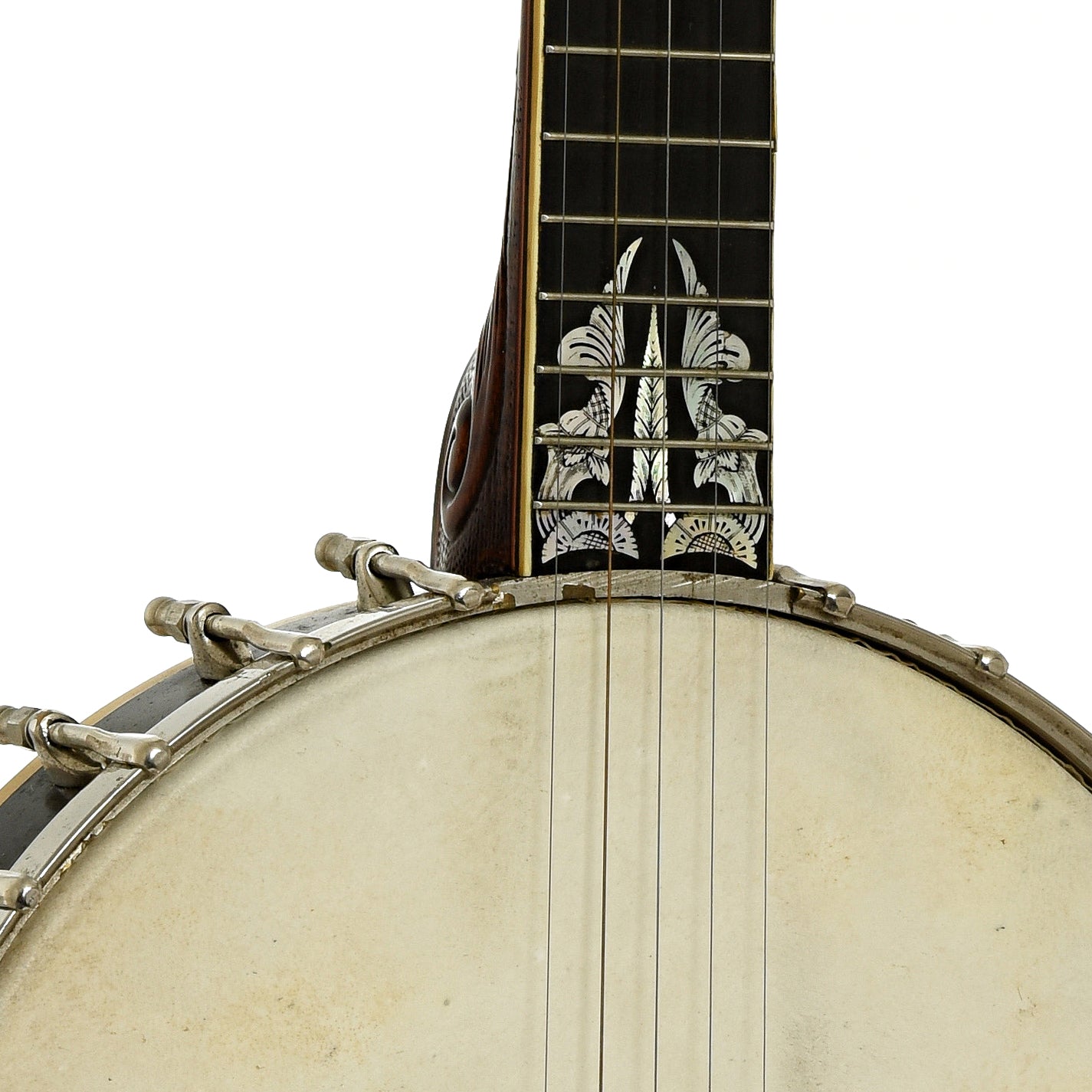 Neck joint of Fairbanks No. 0 Custom Open Back Banjo