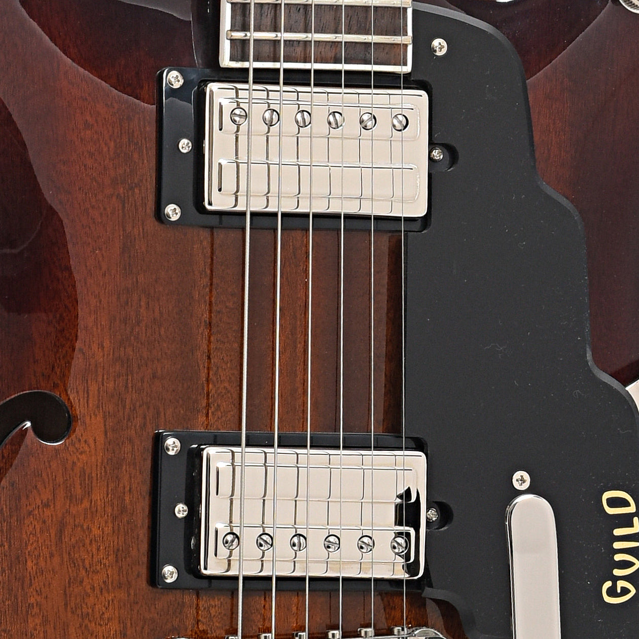 Pickups of Guild Starfire I Double Cutaway Semi-Hollow Body Guitar with GVT, California Burst