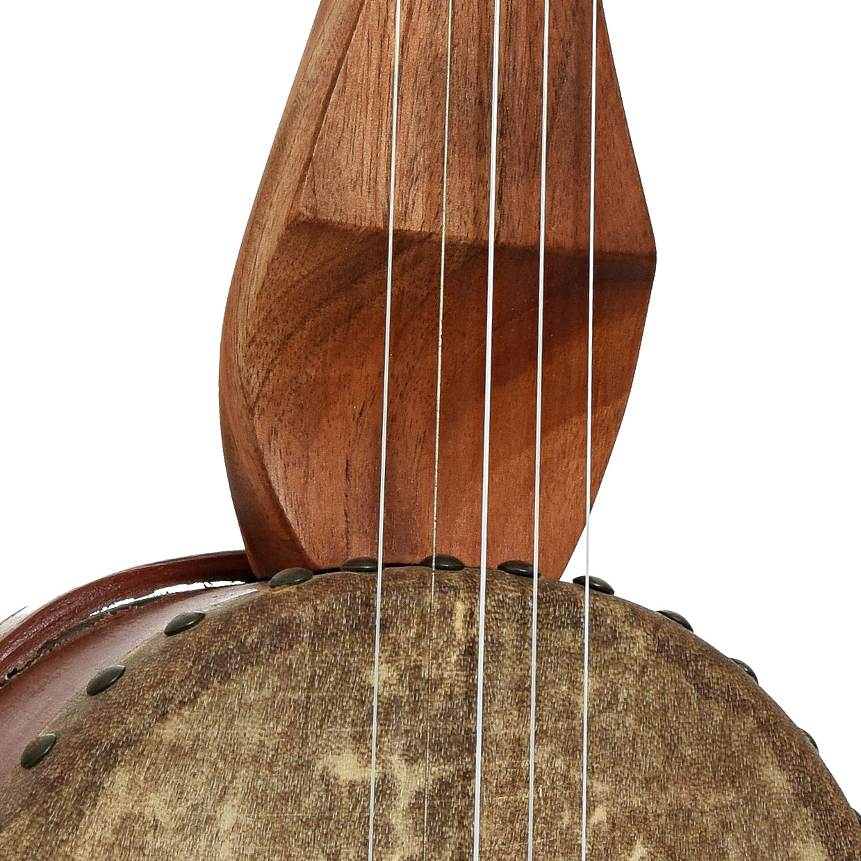 Front neck joint of Menzies Fretless Tackhead Banjo #596