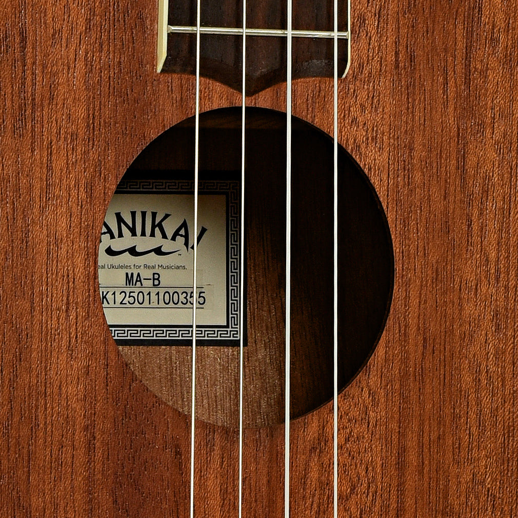 Soundhole of Lanikai MA-B Mahogany Baritone Ukulele 