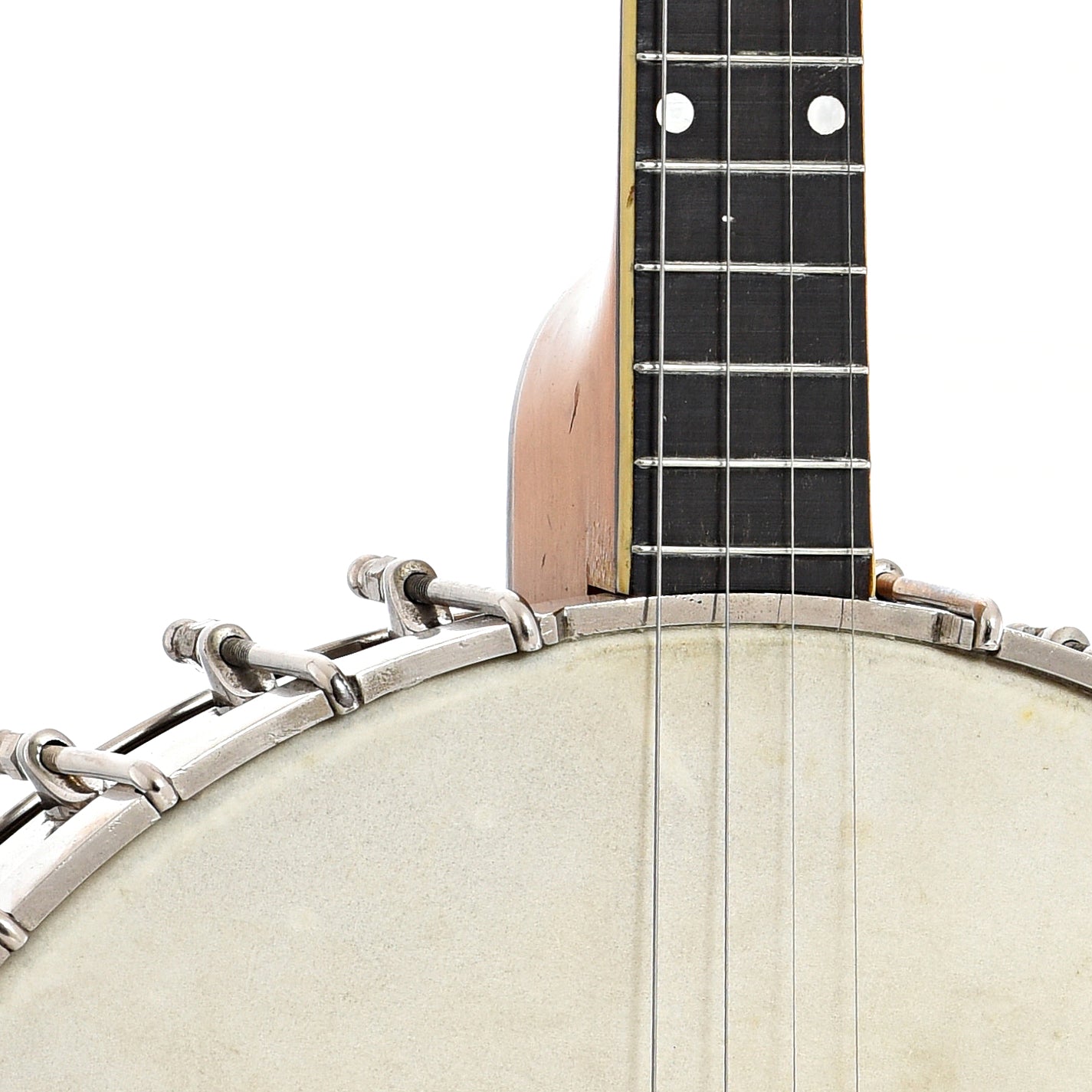 Front body and neck join of Vega Whyte Laydie Style R Tenor Banjo (1921)