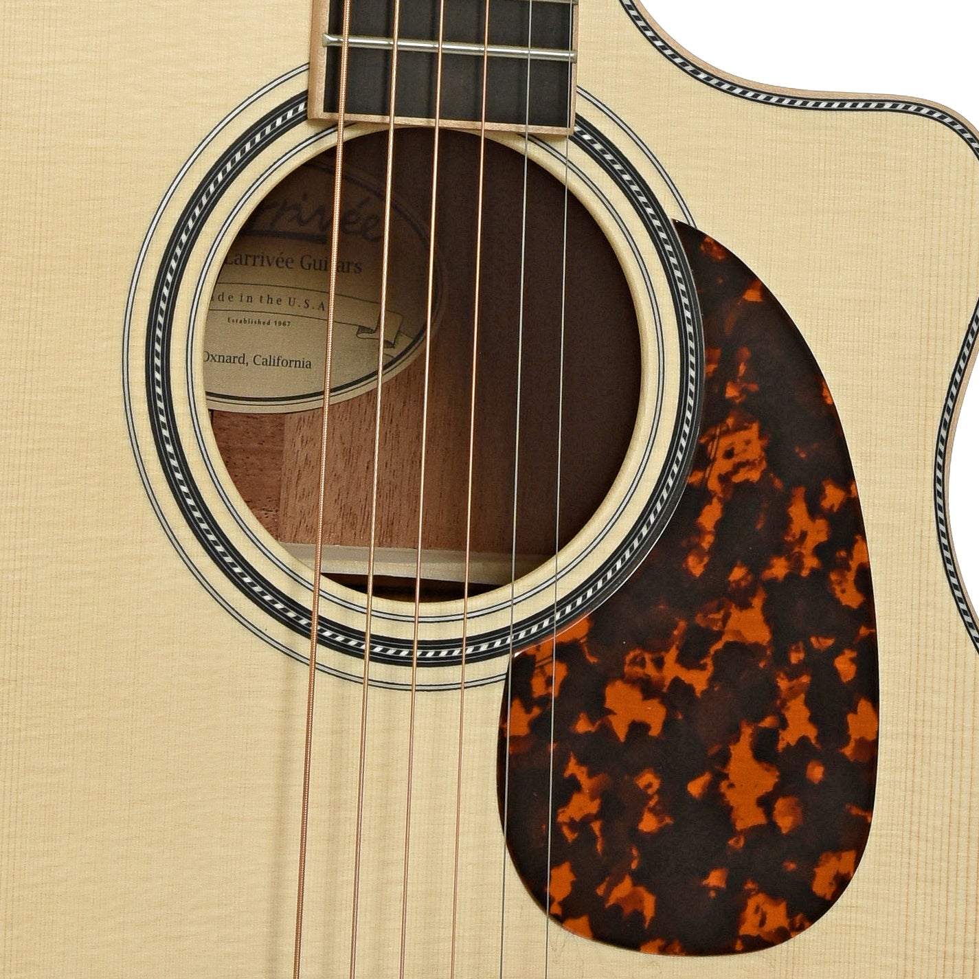 Soundhole of Larrivee OMV-40 OM Cutaway Acoustic Guitar