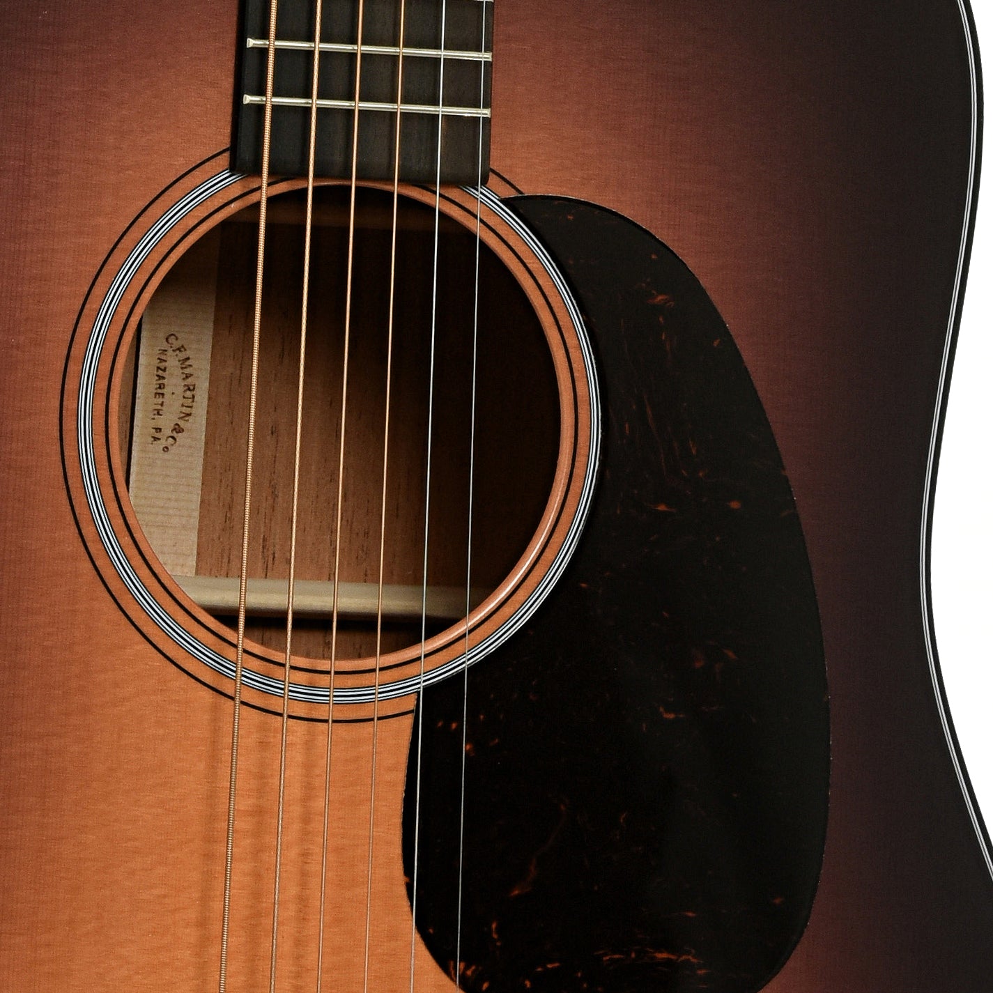 Soundhole of Martin D-18 Satin Sunburst Acoustic Guitar 