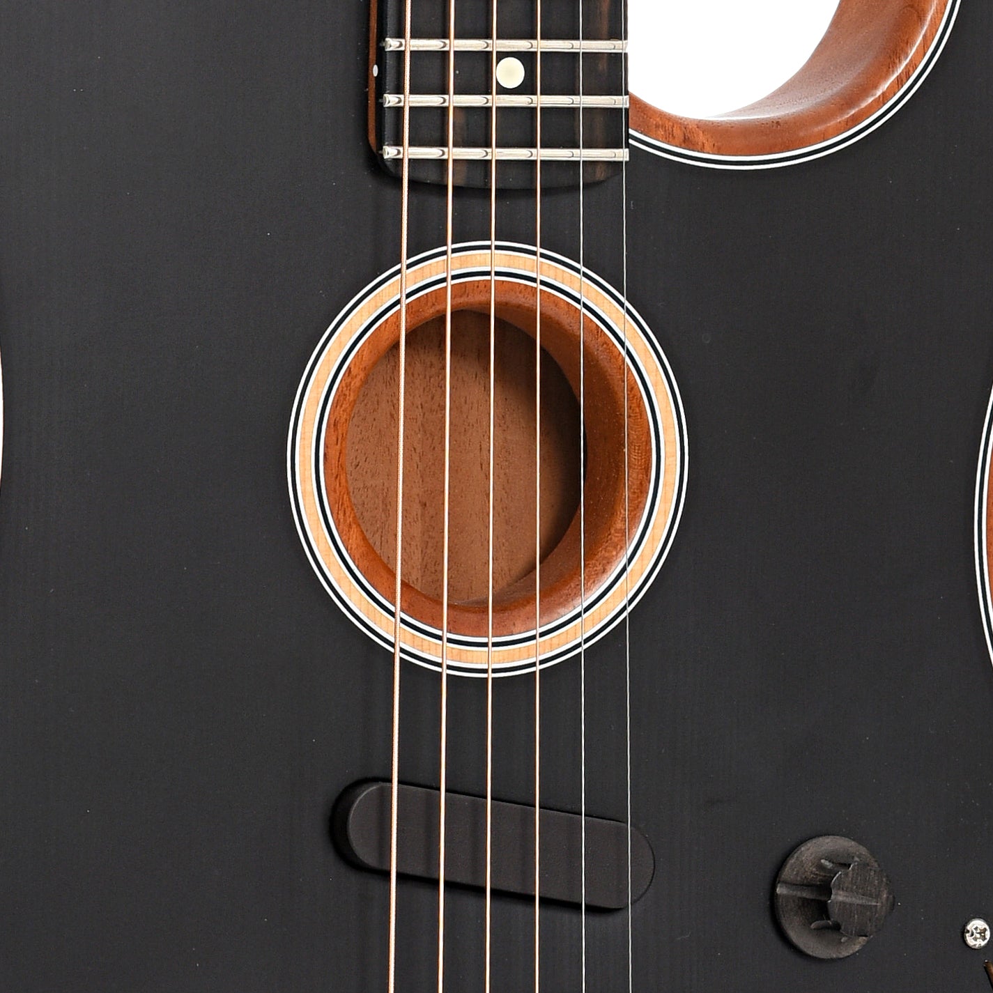 Sound hole and pickup of Fender Acoustasonic Stratocaster (2020)