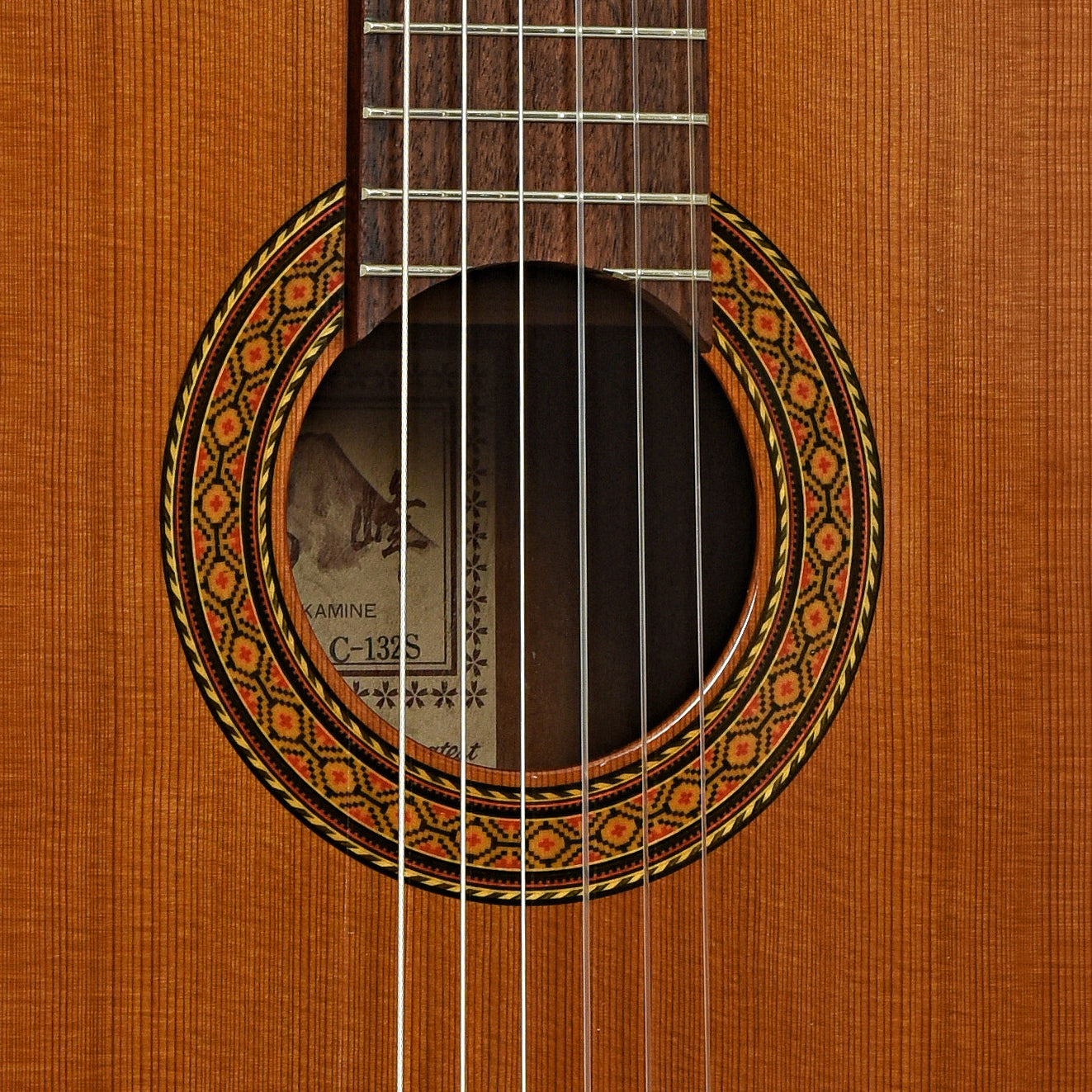 Soundhole of Takamine C-132S Classical Guitar 
