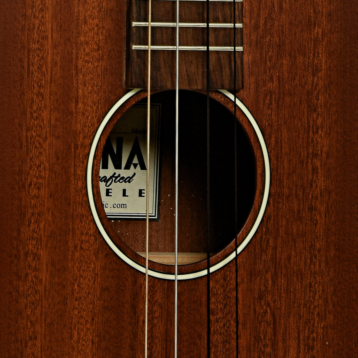Soundhole of Ohana BK-35G Baritone Ukulele 