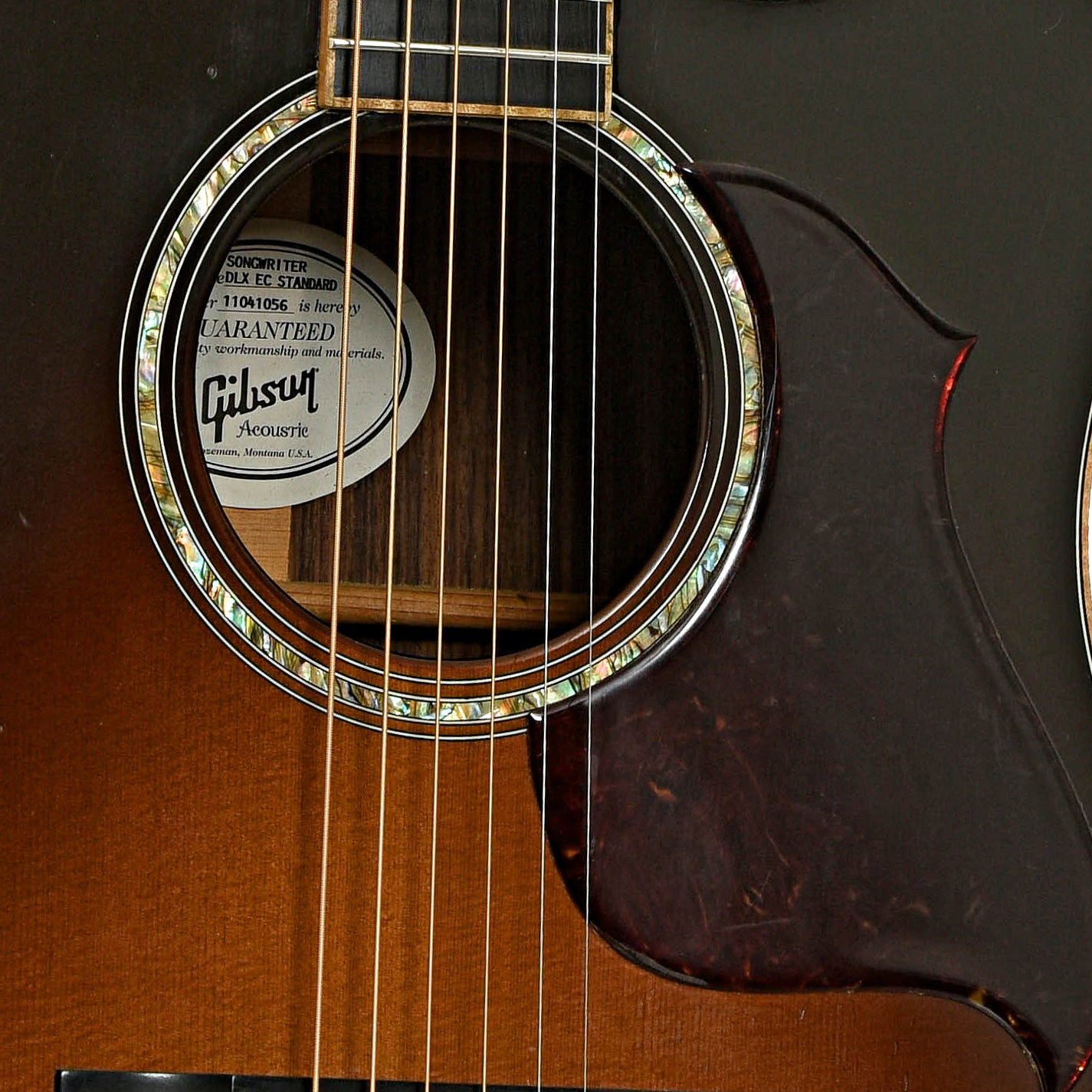 Soundhole of Gibson Songwriter Deluxe EC Standard Acoustic Guitar
