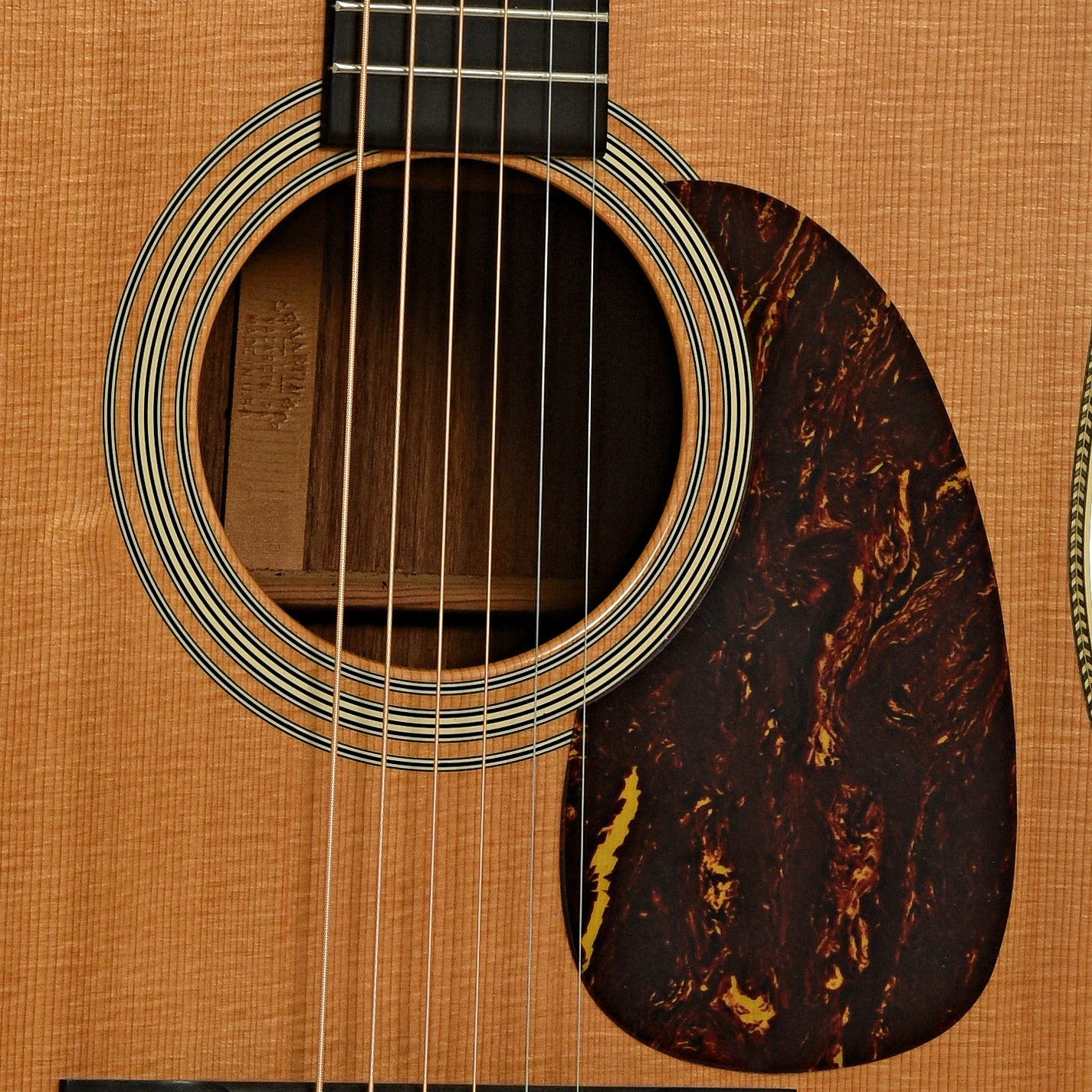 Soundhole of Martin HD-28 Acoustic Guitar