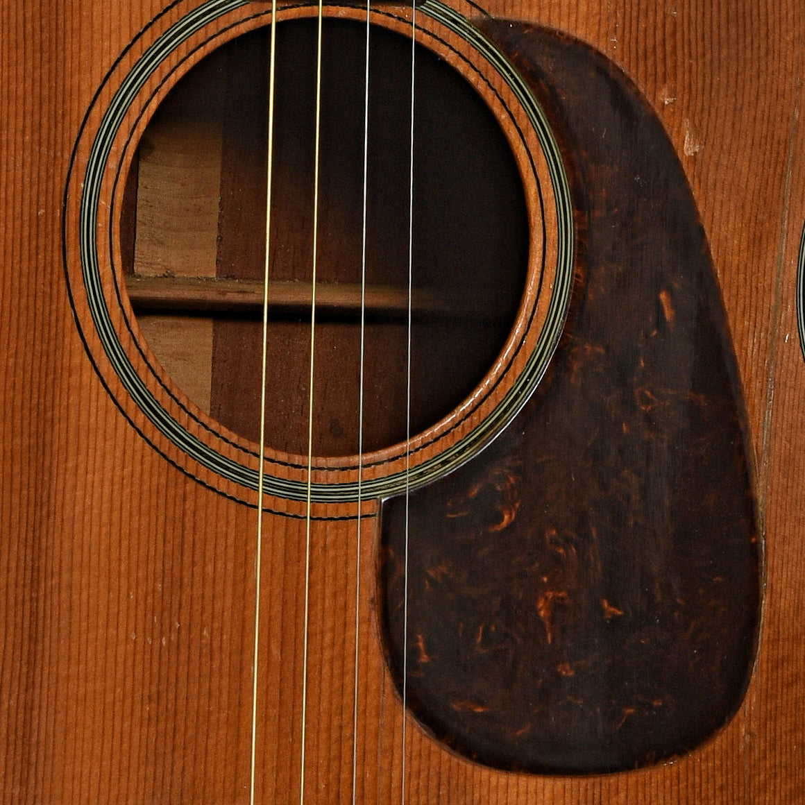Soundhole of Martin 0-18T Tenor Acoustic Guitar