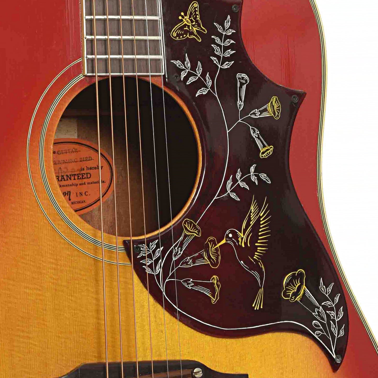 Soundhole of Gibson Hummingbird