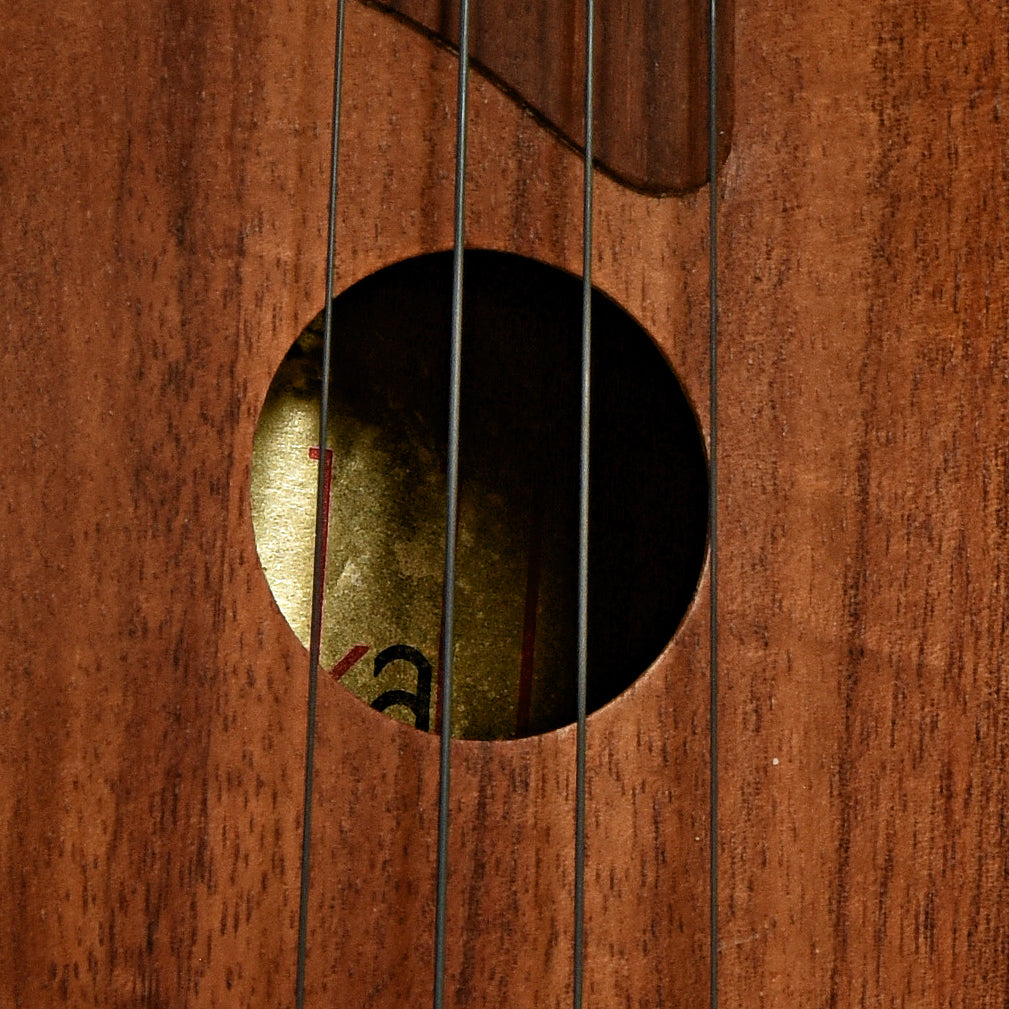Soundhole of Kamaka HF-1 Soprano Ukulele