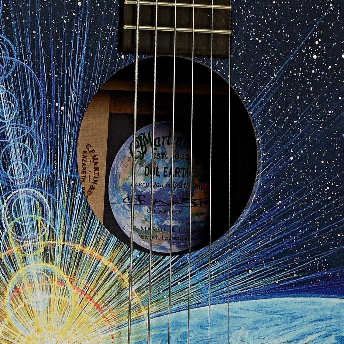 Soundhole of Martin 00L-17 Earth Guitar 